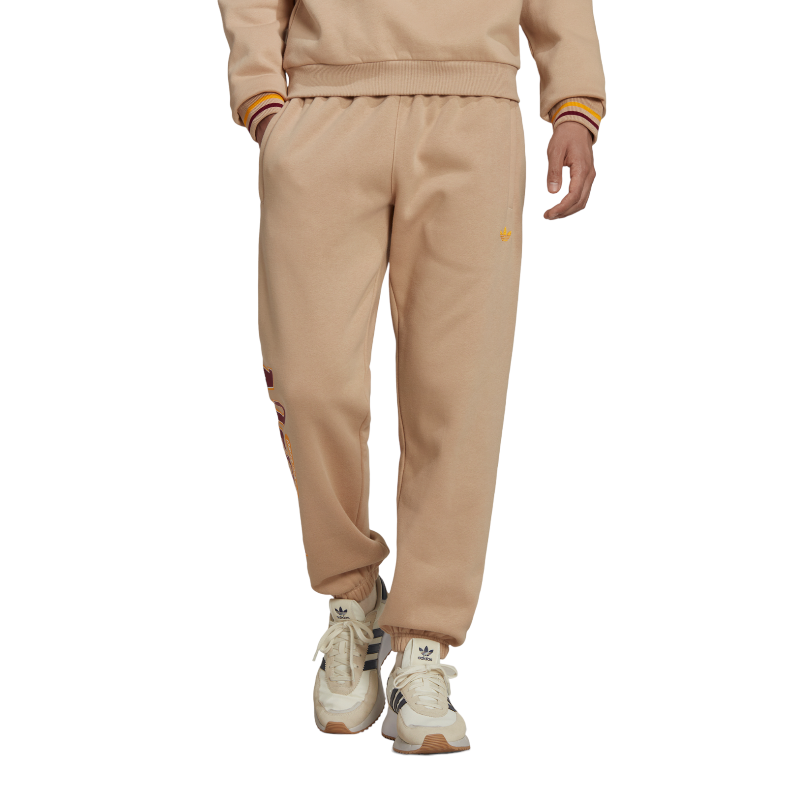adidas Originals Varsity Sweat Pants - Beige - ViaductClothing - -