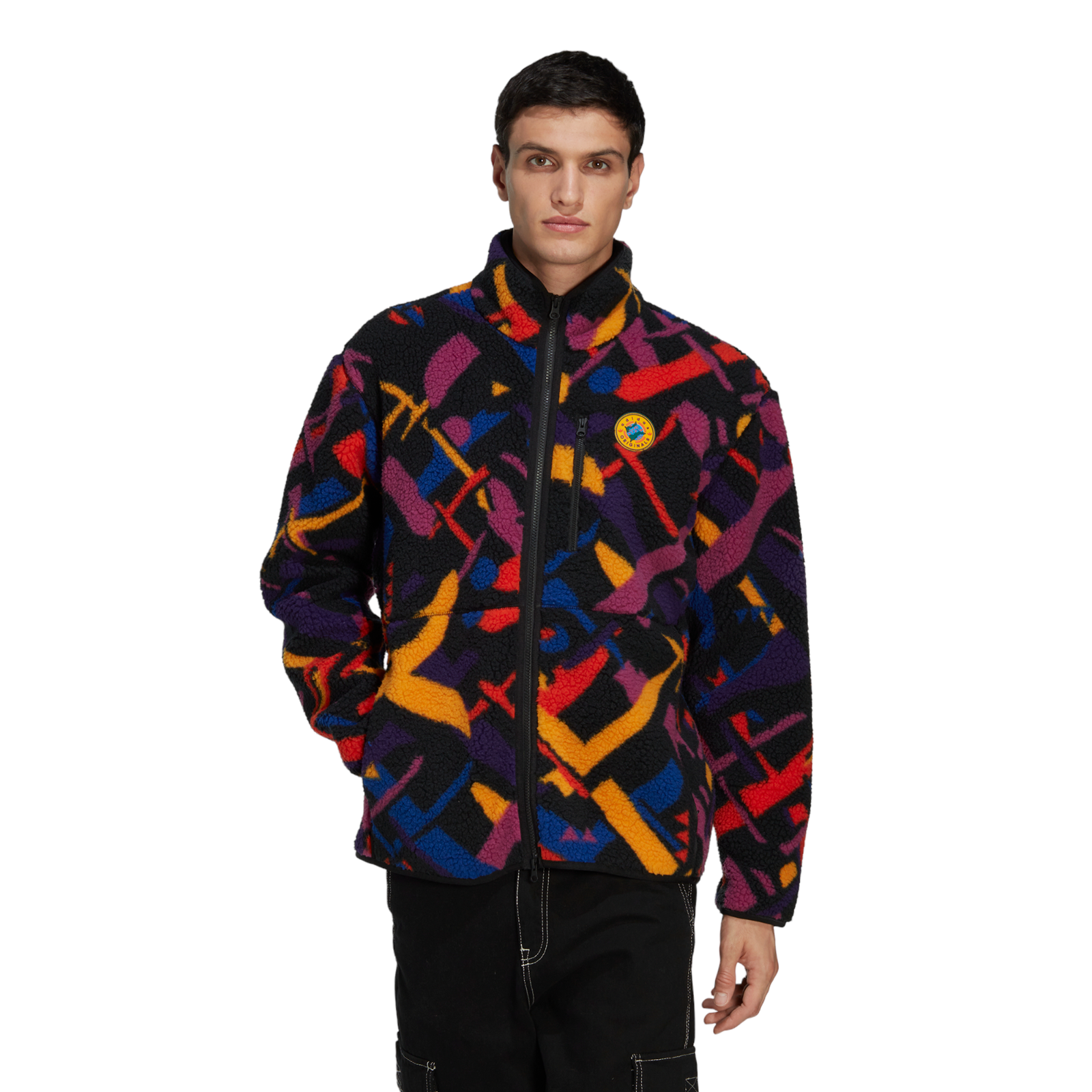 adidas Originals Wander Hour Full-Zip Printed Fleece Jacket - Multi - ViaductClothing - -