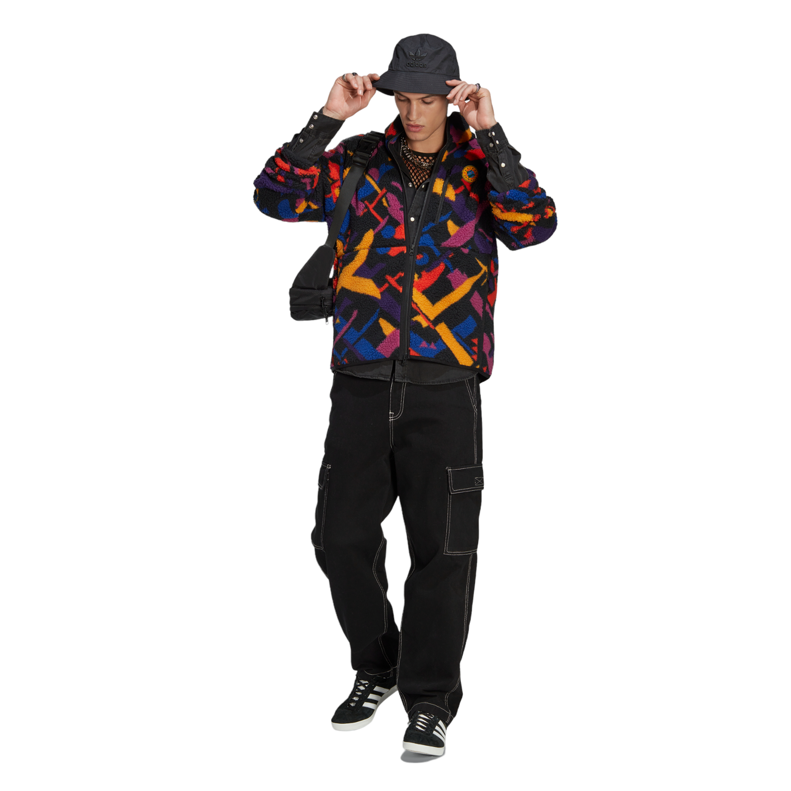 adidas Originals Wander Hour Full-Zip Printed Fleece Jacket - Multi - ViaductClothing - -