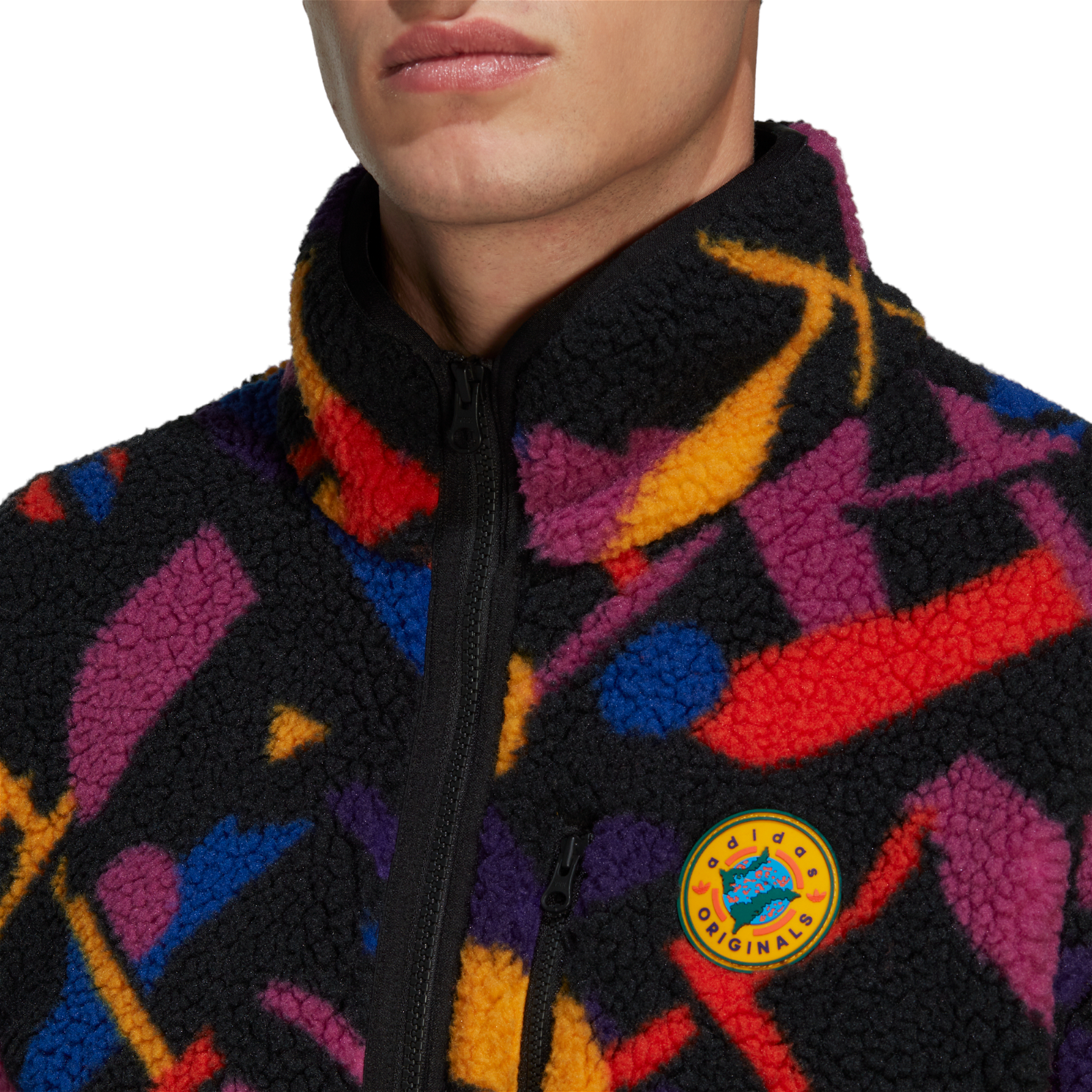 adidas Originals Wander Hour Full-Zip Printed Fleece Jacket - Multi - ViaductClothing - -