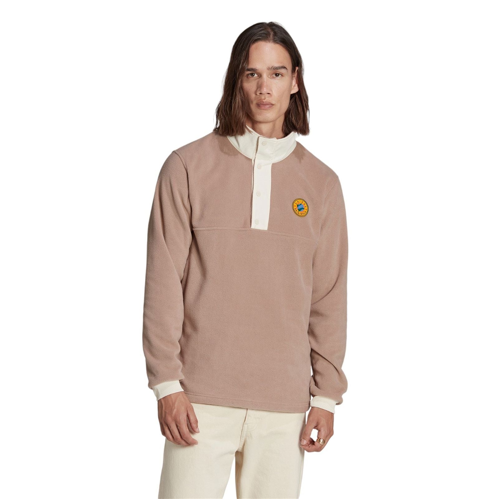 adidas Originals Wander Hour Quarter-Snap Polar Fleece - Brown - ViaductClothing - -