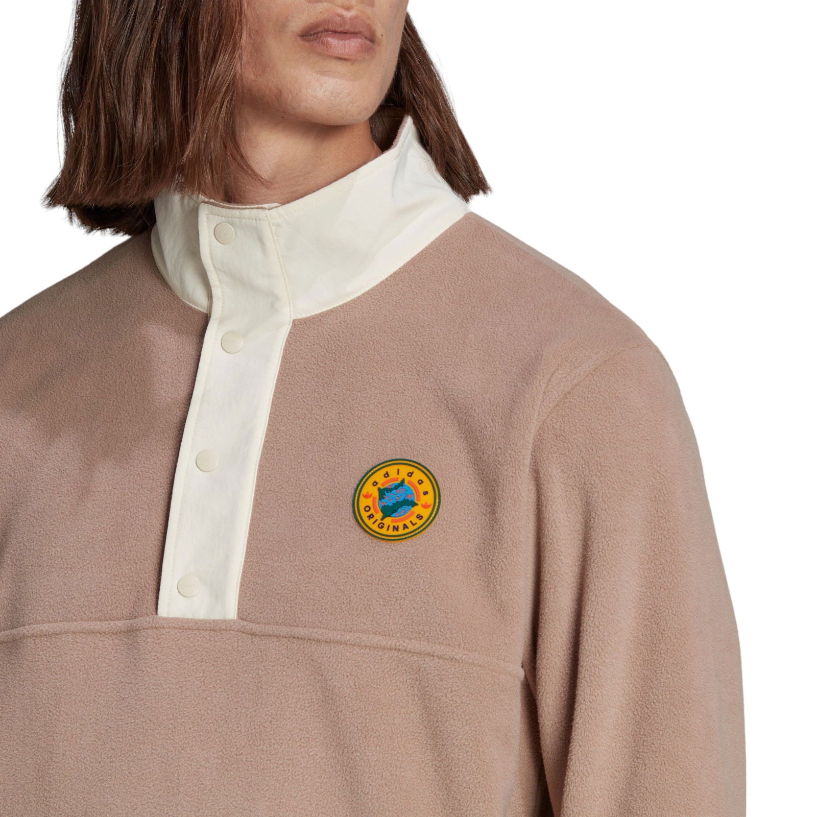 adidas Originals Wander Hour Quarter-Snap Polar Fleece - Brown - ViaductClothing - -