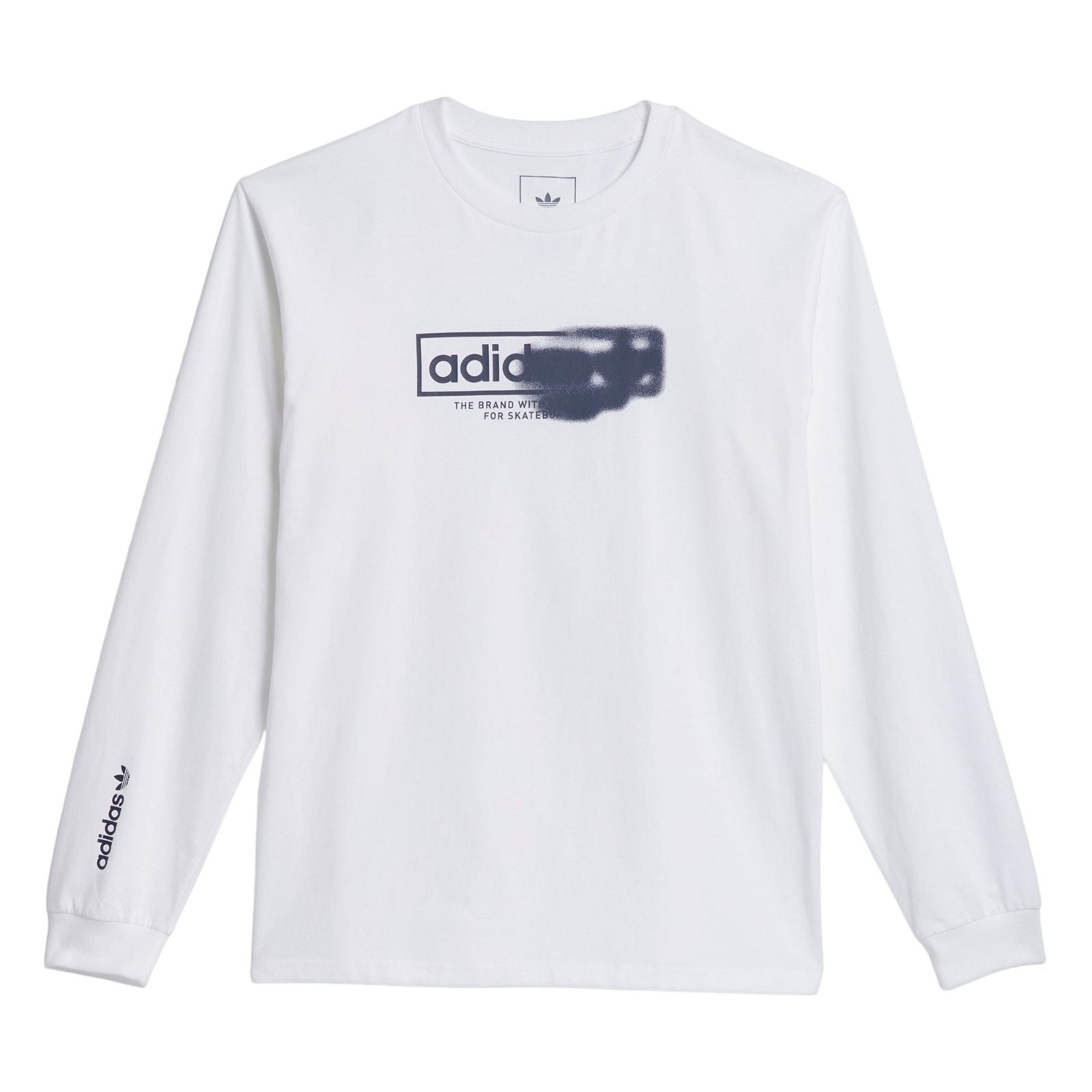 adidas Originals Washed Out 4.0 Logo Long Sleeve T-Shirt - White - ViaductClothing - -