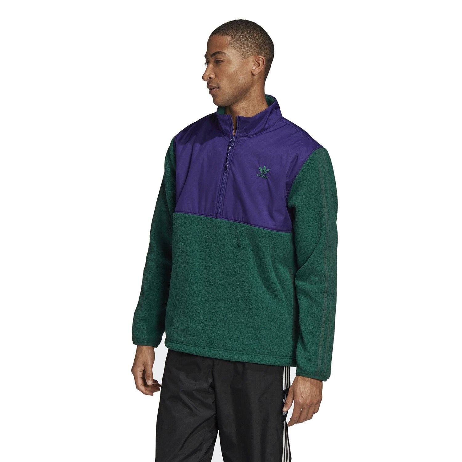 adidas Originals Winterised Half Zip Jacket - Collegiate Green & Purple - ViaductClothing - -