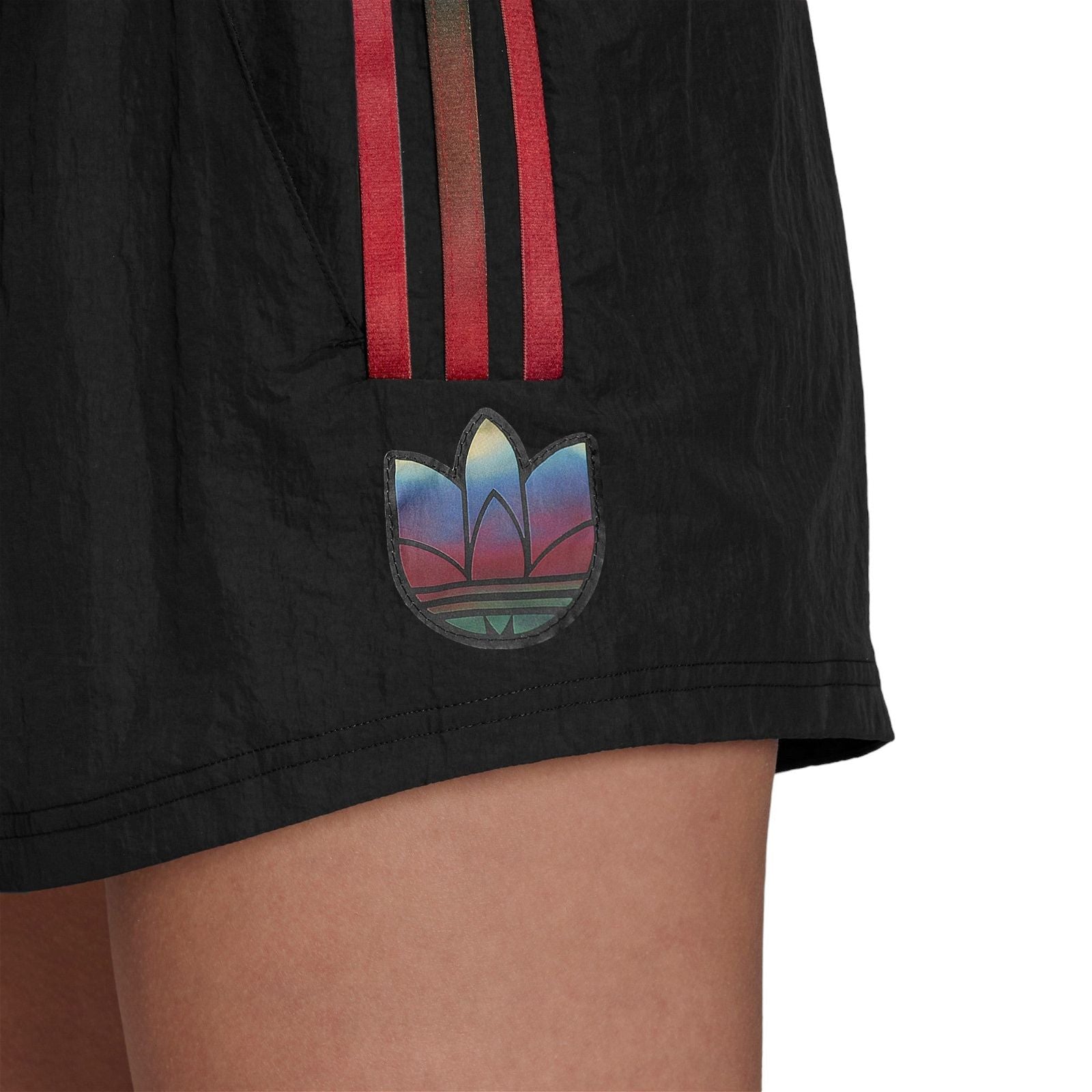 adidas Originals Women's Adicolor 3D Trefoil Shorts - Black - ViaductClothing - -