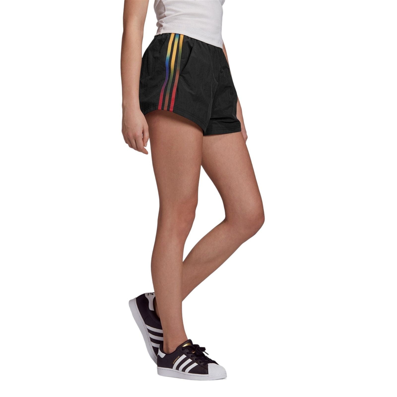 adidas Originals Women's Adicolor 3D Trefoil Shorts - Black - ViaductClothing - -