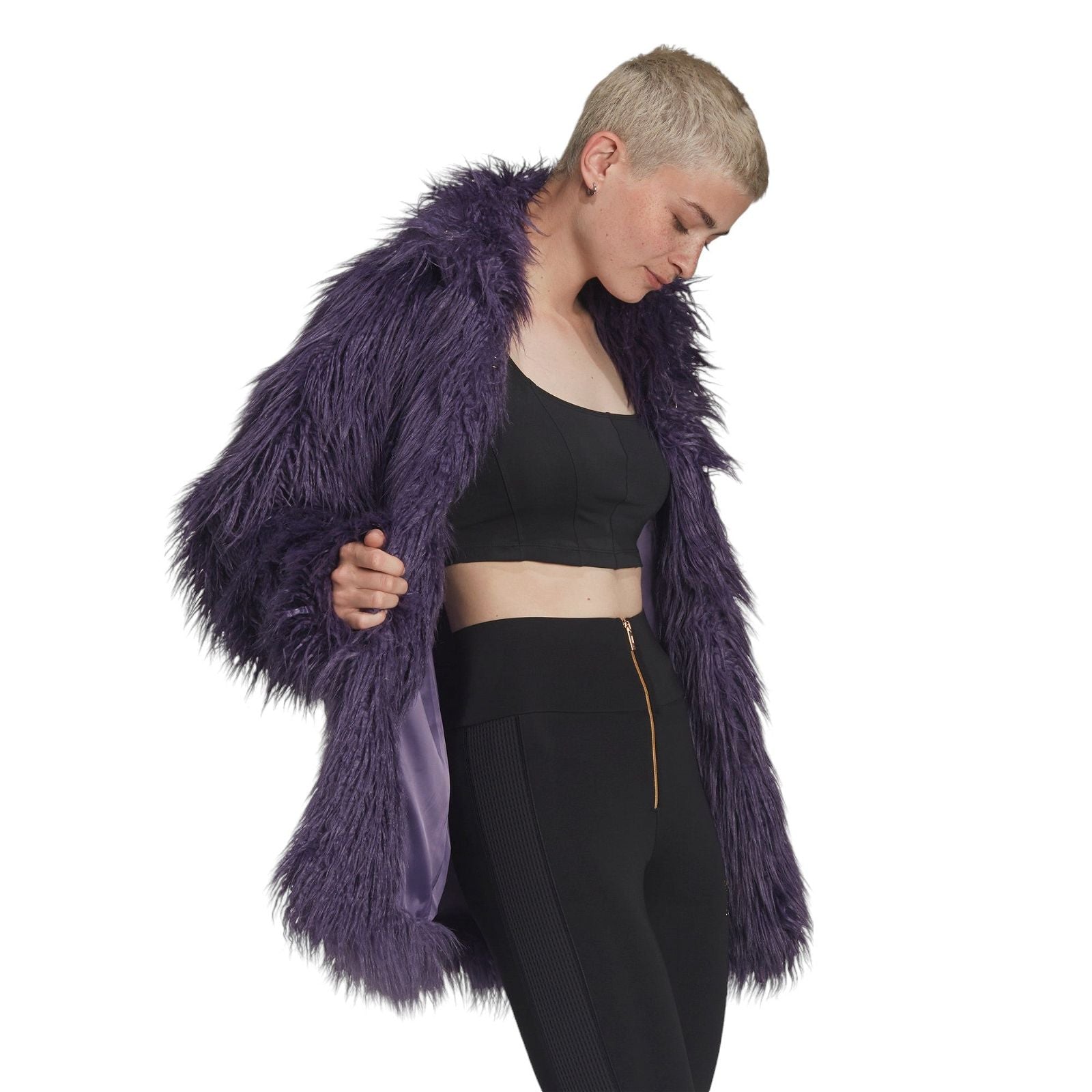 adidas Originals Women's Furry Jacket - Purple - ViaductClothing - -