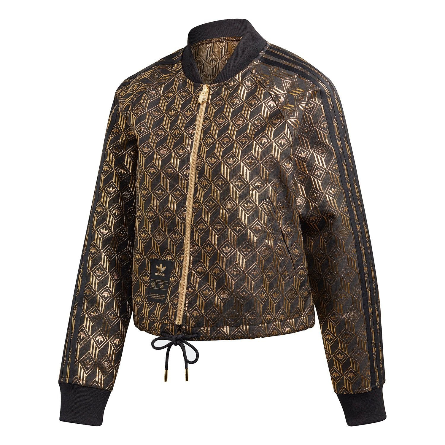 adidas Originals Women's Premium Superstar Track Top - Black & Gold - ViaductClothing - -