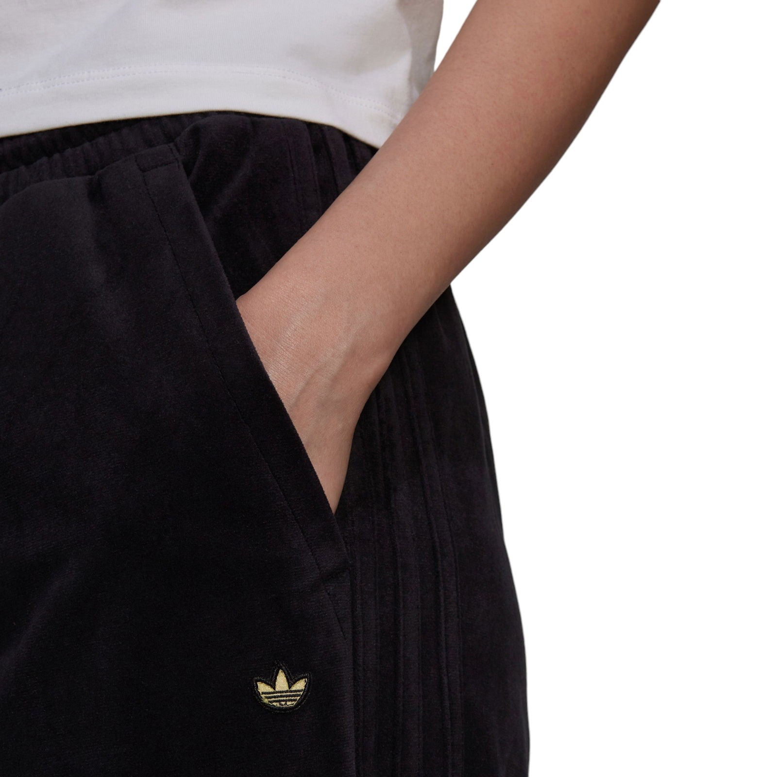 adidas Originals Womens Adicolor Velour Joggers - Black - ViaductClothing - -