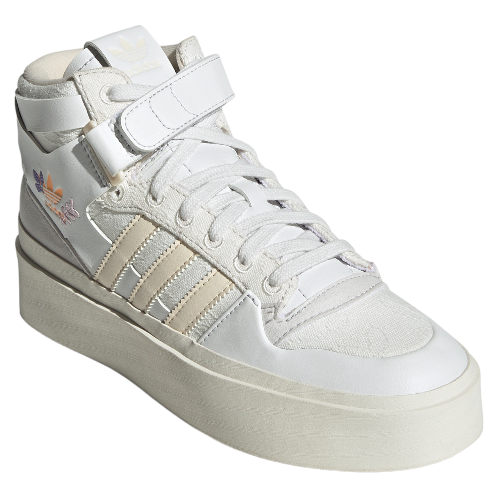 adidas Originals Womens Forum Bonega Mid Chunky Platform Shoes - Cream Crystal - ViaductClothing -  -