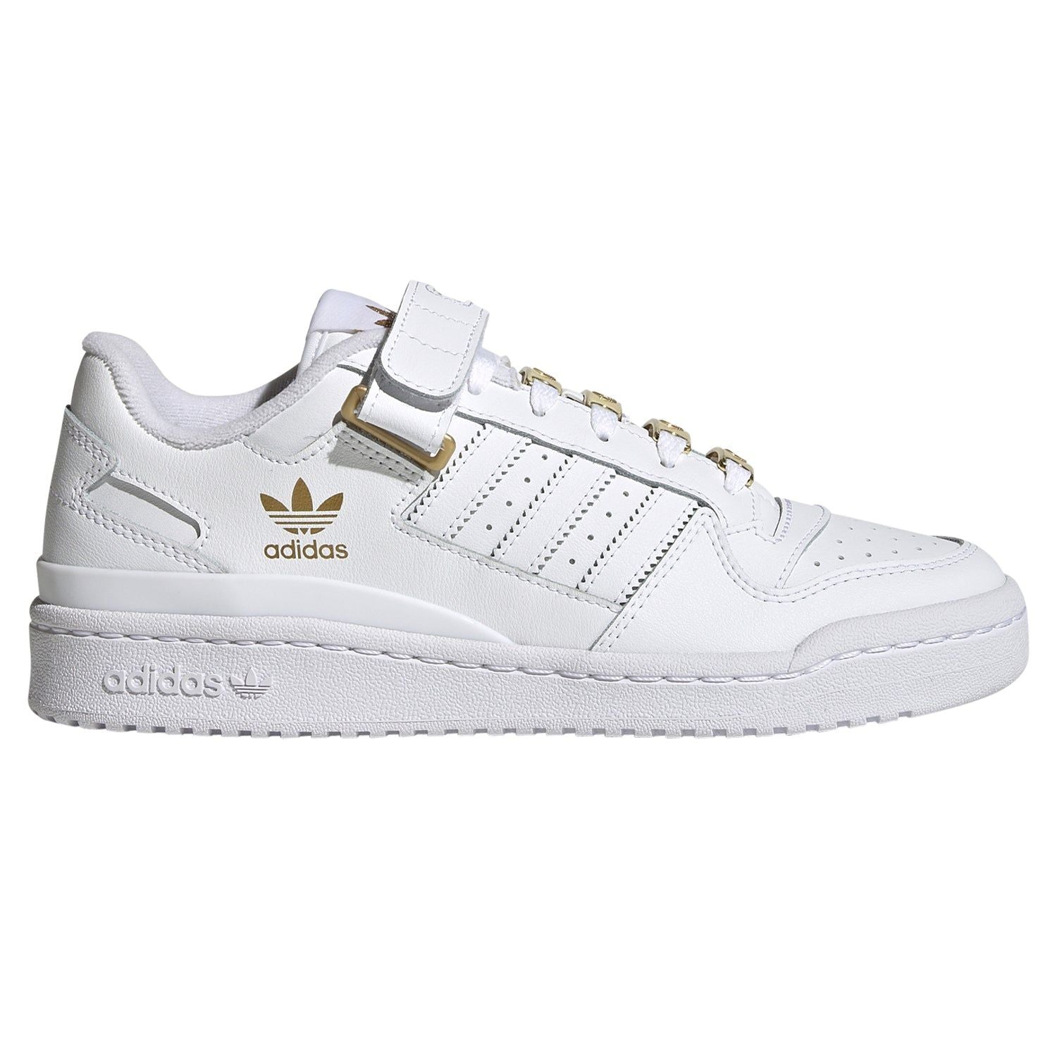 adidas Originals Womens Forum Low Shoes - White Gold Metallic - ViaductClothing - -