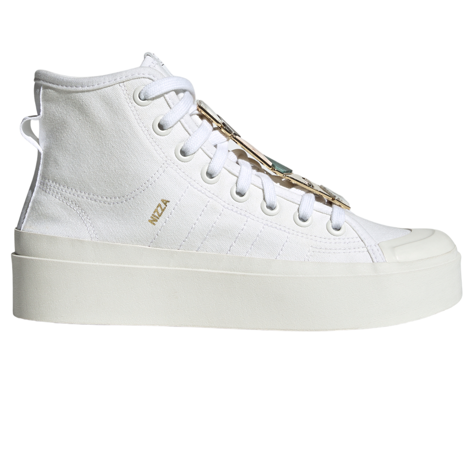 adidas Originals Womens Nizza Bonega Mid Trainers - White - ViaductClothing - -