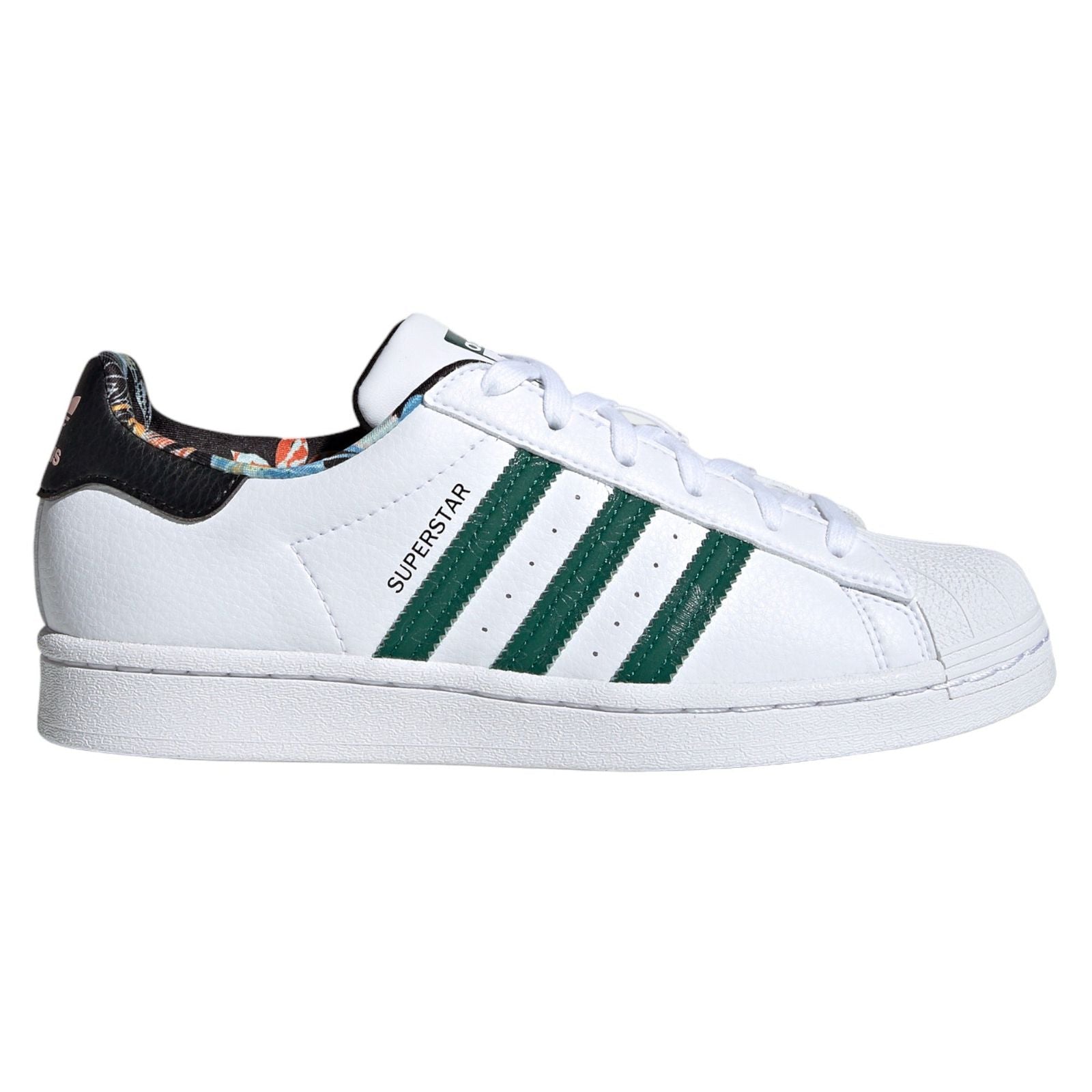 adidas Originals Womens Superstar Shoes - Cloud White Green - ViaductClothing - -