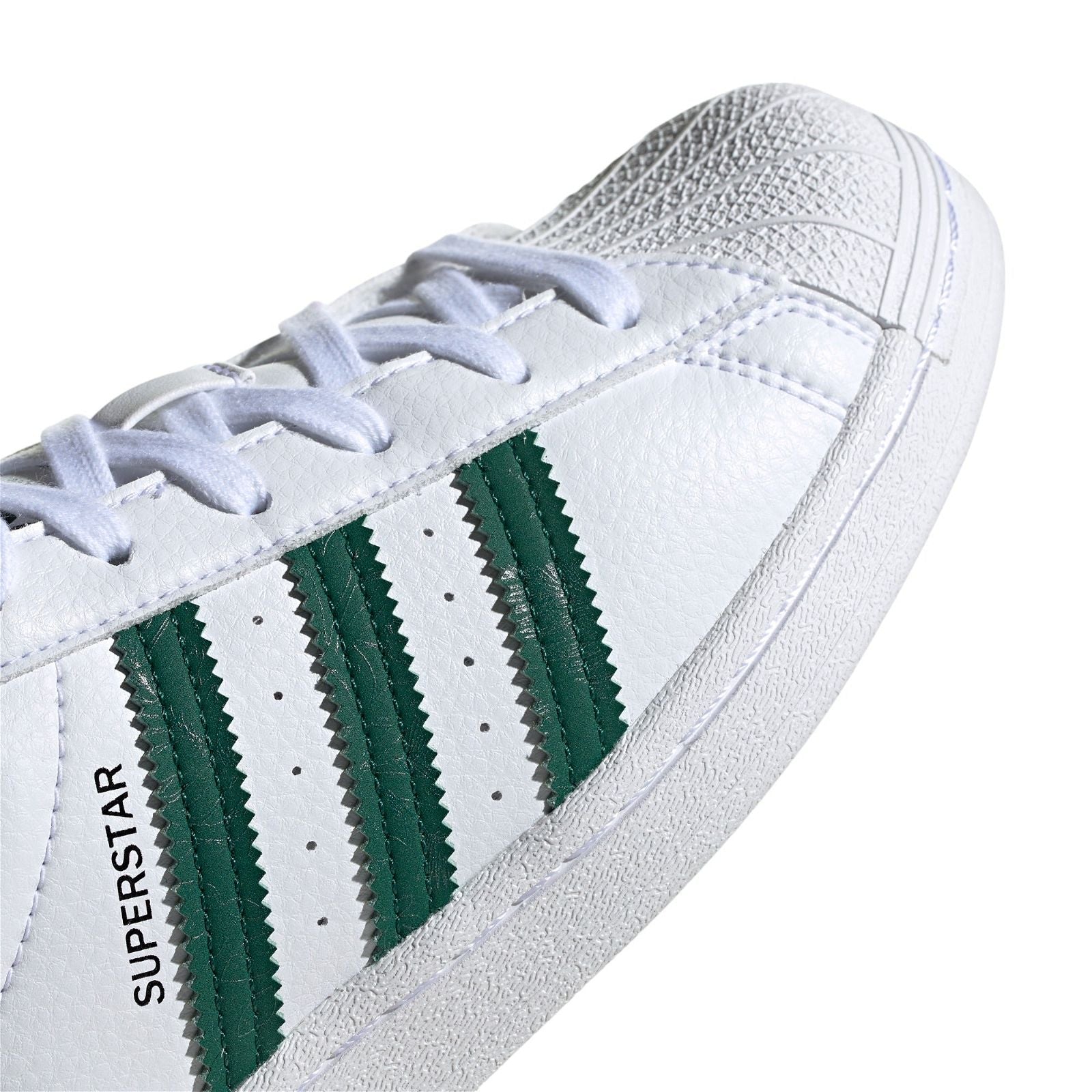 adidas Originals Womens Superstar Shoes - Cloud White Green - ViaductClothing - -