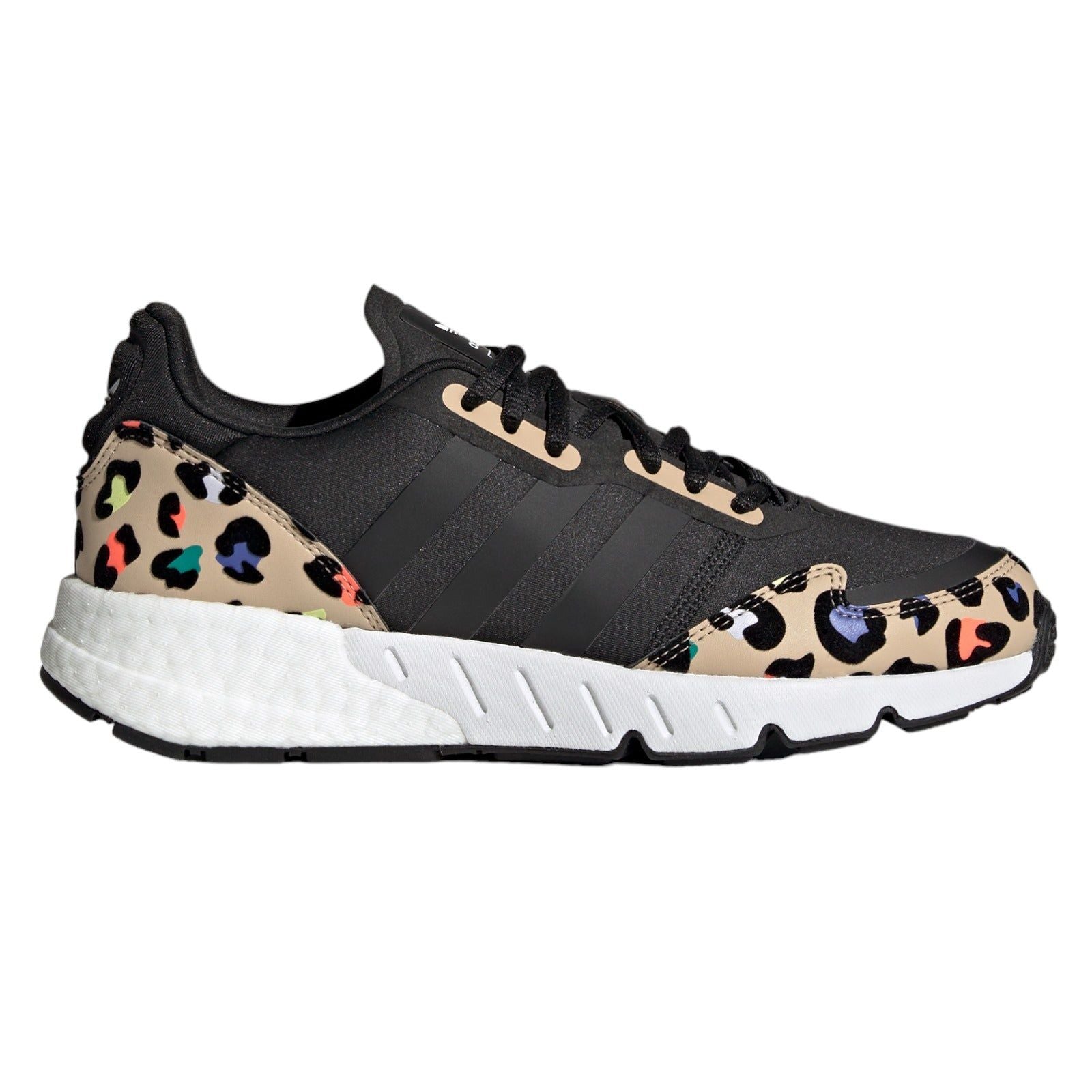 adidas Originals Womens ZX 1K Boost Animal Print Trainers - Black - ViaductClothing - -