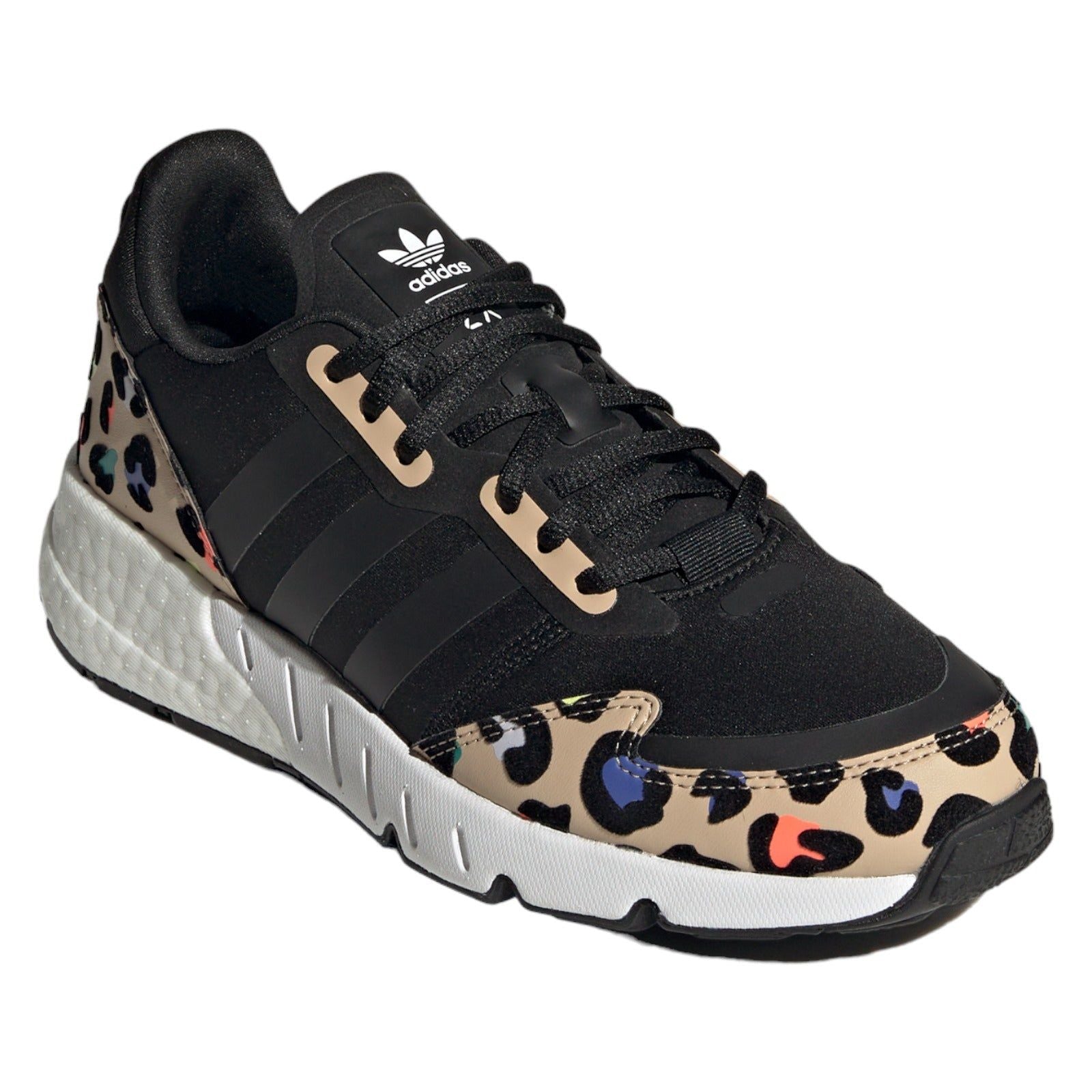 adidas Originals Womens ZX 1K Boost Animal Print Trainers - Black - ViaductClothing - -