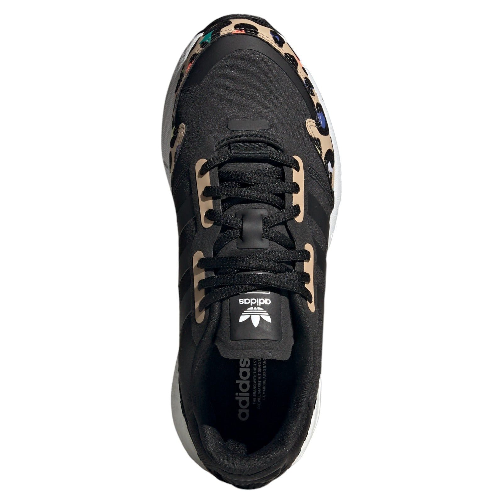 adidas Originals Womens ZX 1K Boost Animal Print Trainers - Black - ViaductClothing - -