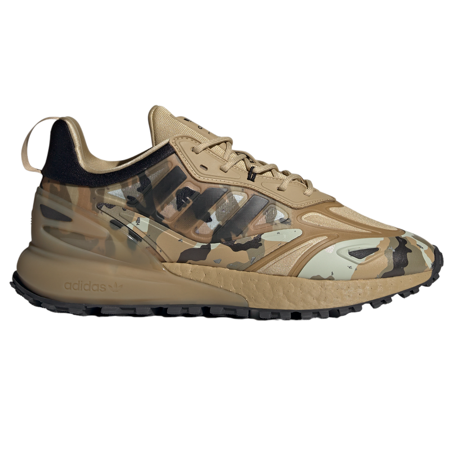 adidas Originals ZX 2K Boost 2.0 Trail Trainers - Camo Green - ViaductClothing - -
