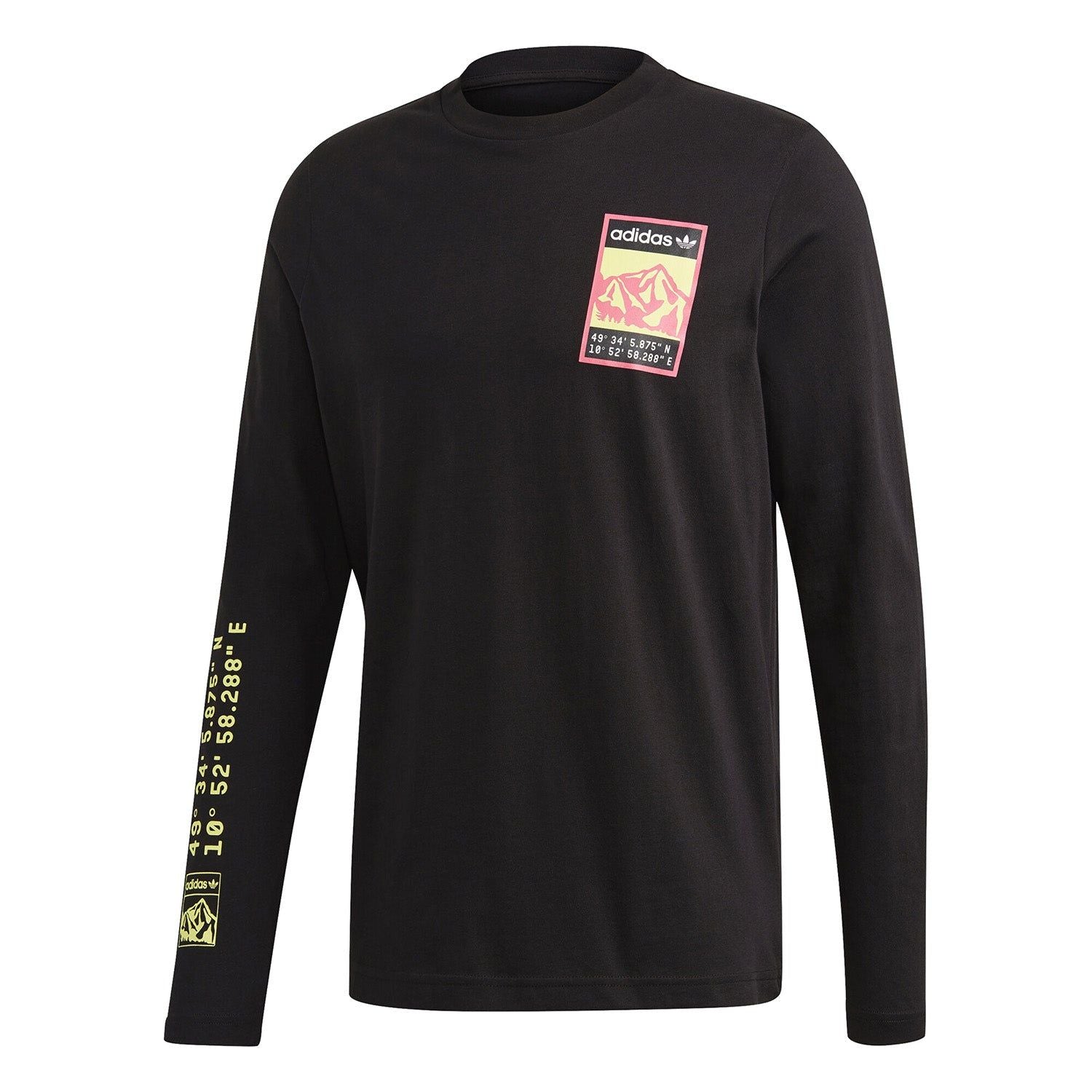 adidas Originals adiplore Long Sleeved Graphic T Shirt - Black - ViaductClothing - -
