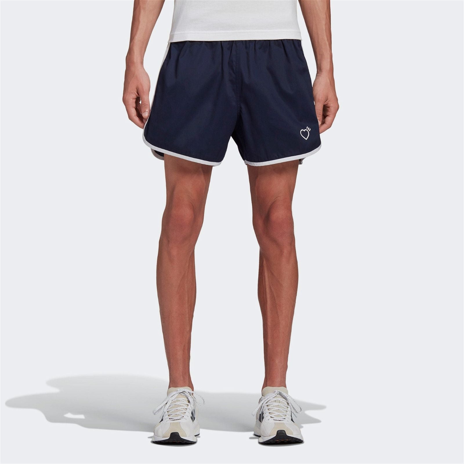 adidas Originals x Human Made Run Shorts - Navy - ViaductClothing - -