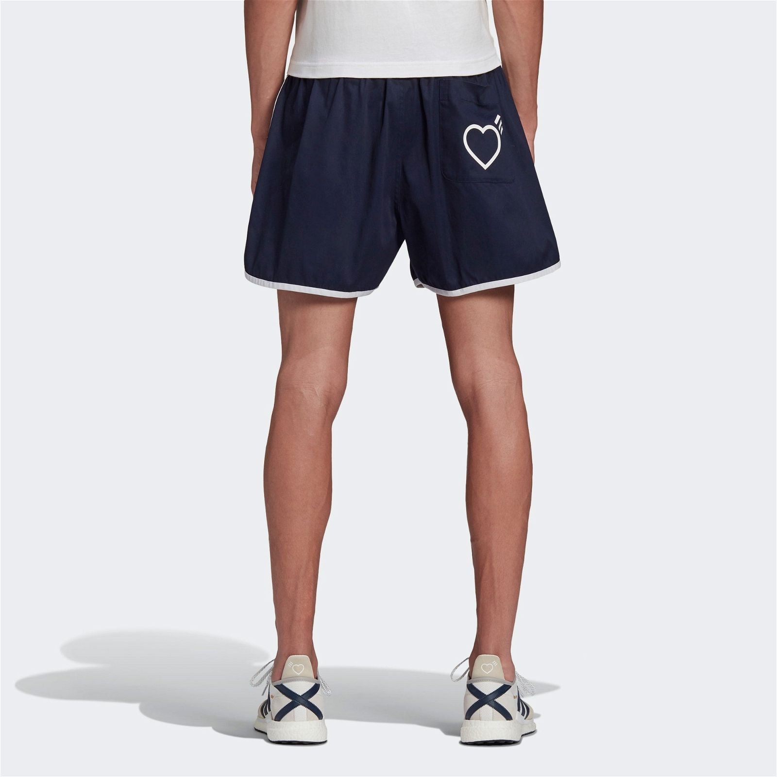 adidas Originals x Human Made Run Shorts - Navy - ViaductClothing - -