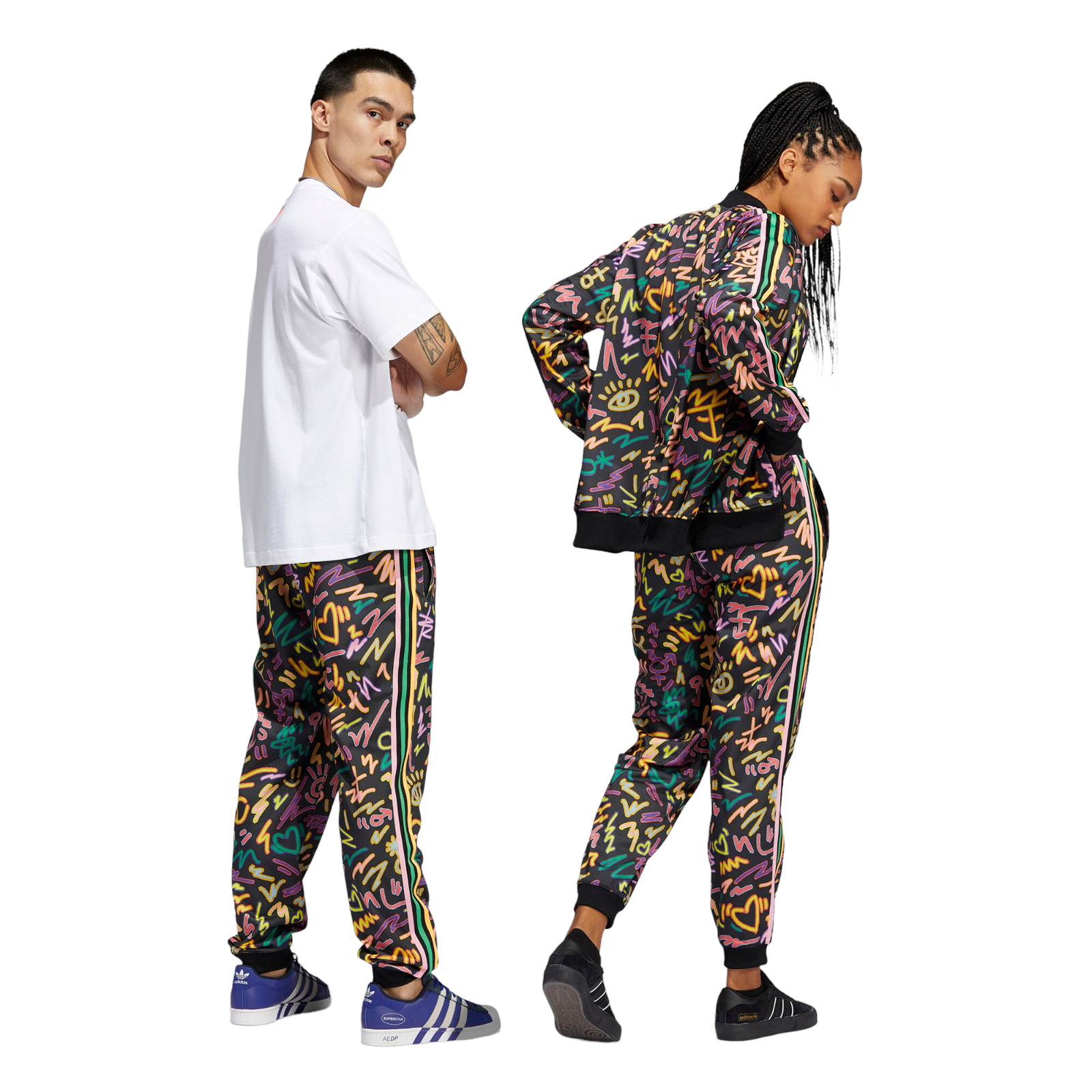 adidas Originals x Kris Andrews Love Unites Print Track Pants - Multi - ViaductClothing - -