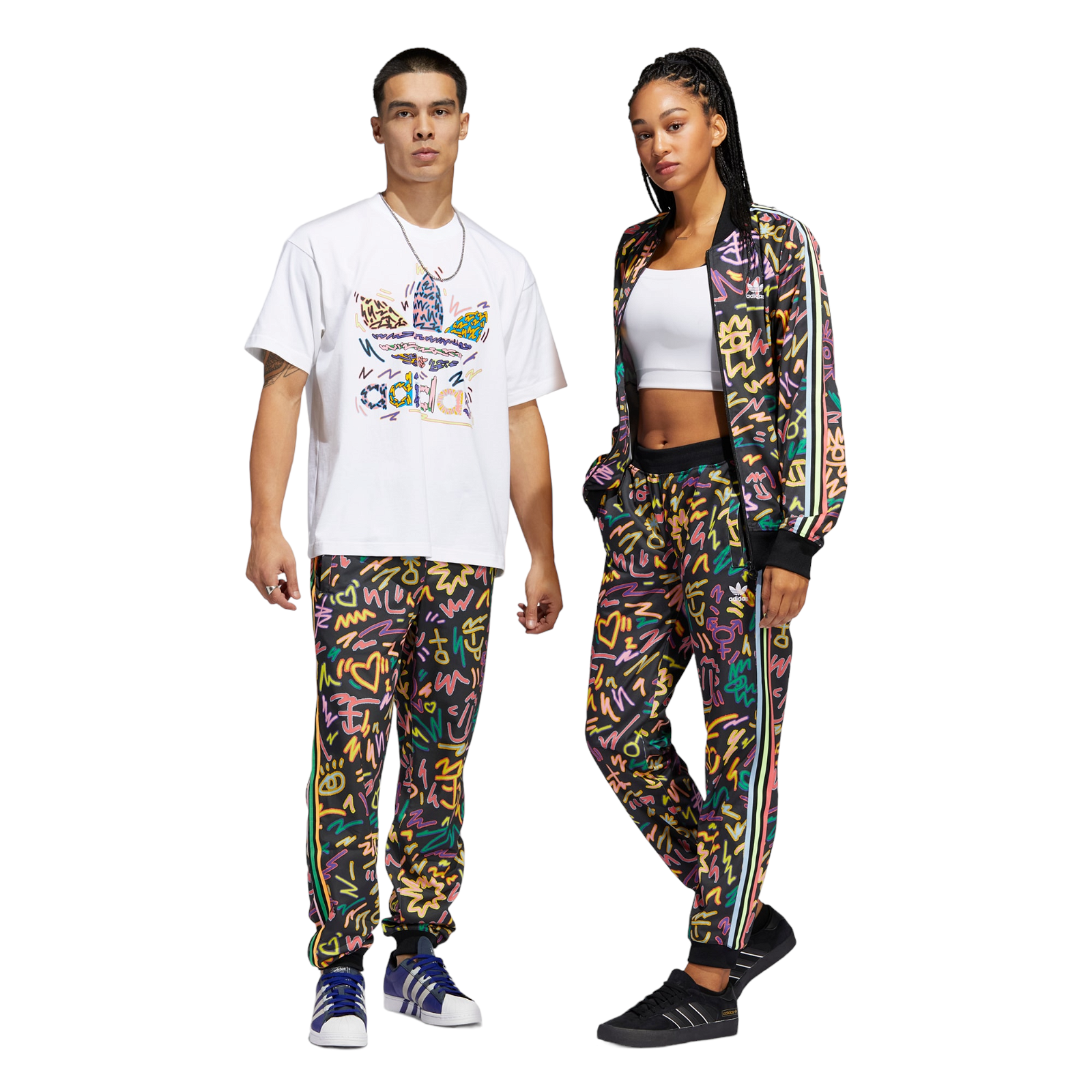 adidas Originals x Kris Andrews Love Unites Print Track Pants - Multi - ViaductClothing - -