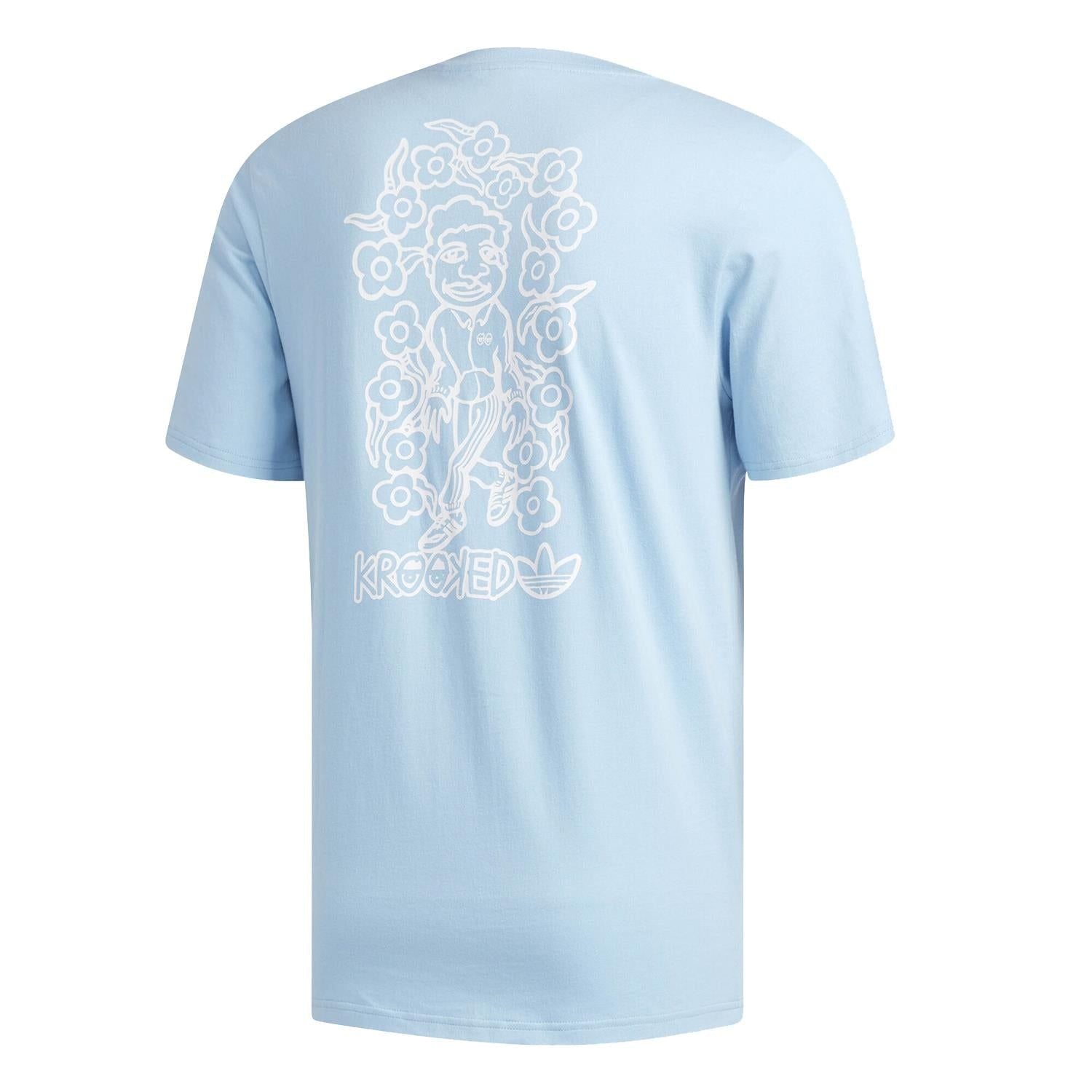 adidas Originals x Krooked T Shirt - Blue - ViaductClothing - -