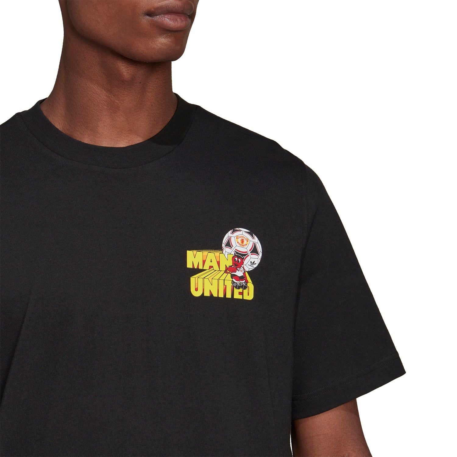 adidas Originals x Manchester United Retro 90s Graphic Tee - Black - ViaductClothing - -