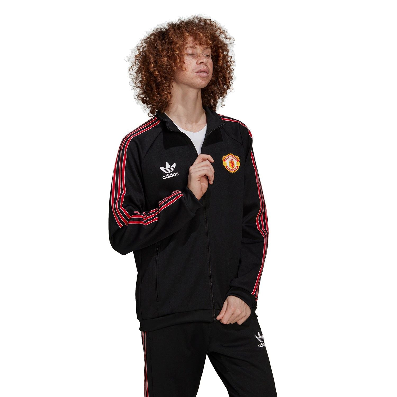 adidas Originals x Manchester United Retro 90s Track Top - Black - ViaductClothing - -