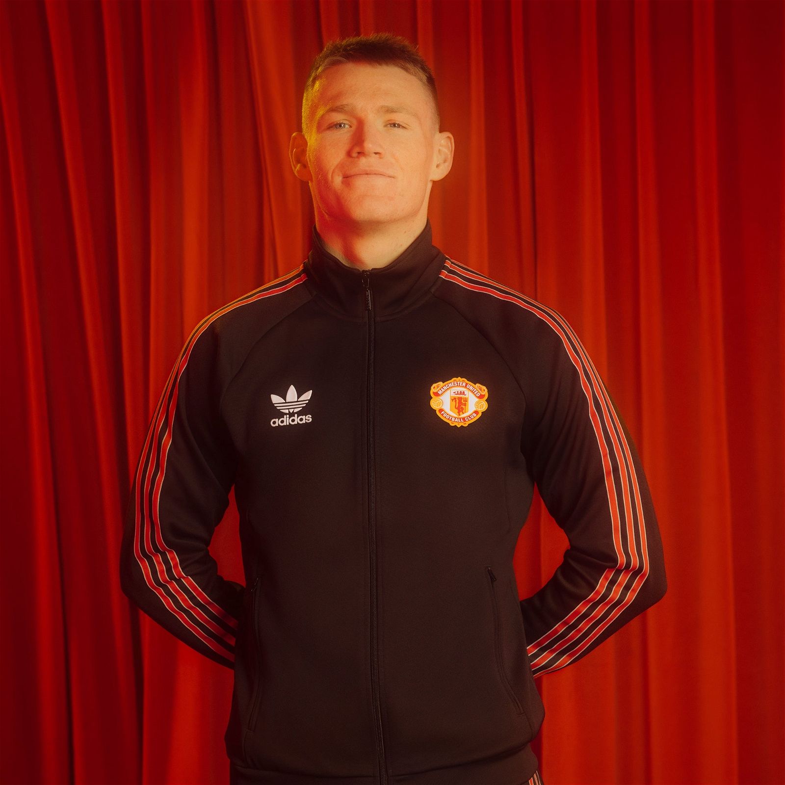 adidas Originals x Manchester United Retro 90s Track Top - Black - ViaductClothing - -
