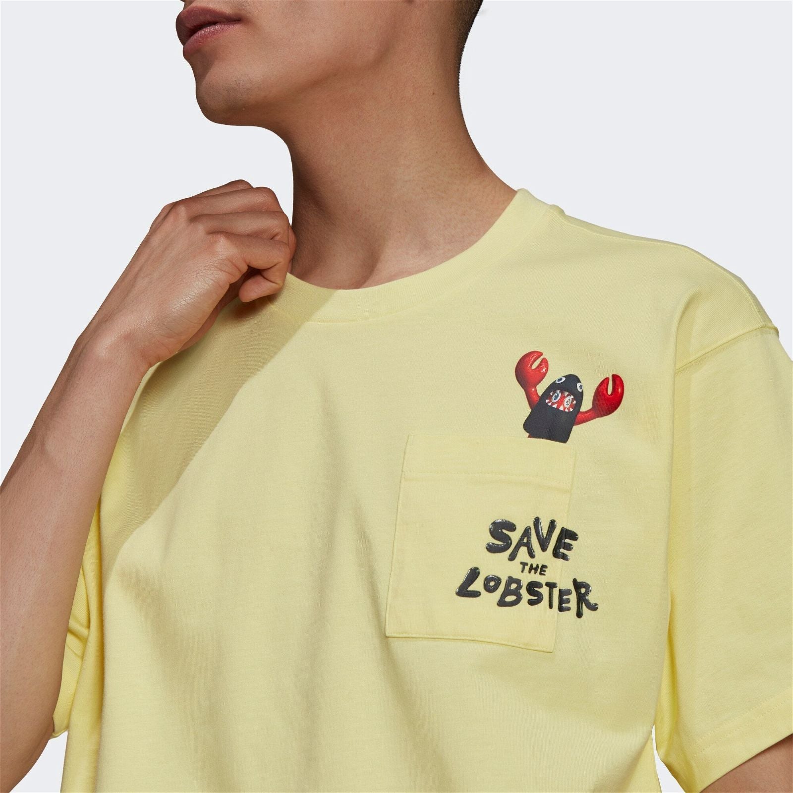 adidas Originals x Philip Colbert 'Save The Lobsters' T Shirt - Yellow - ViaductClothing - -