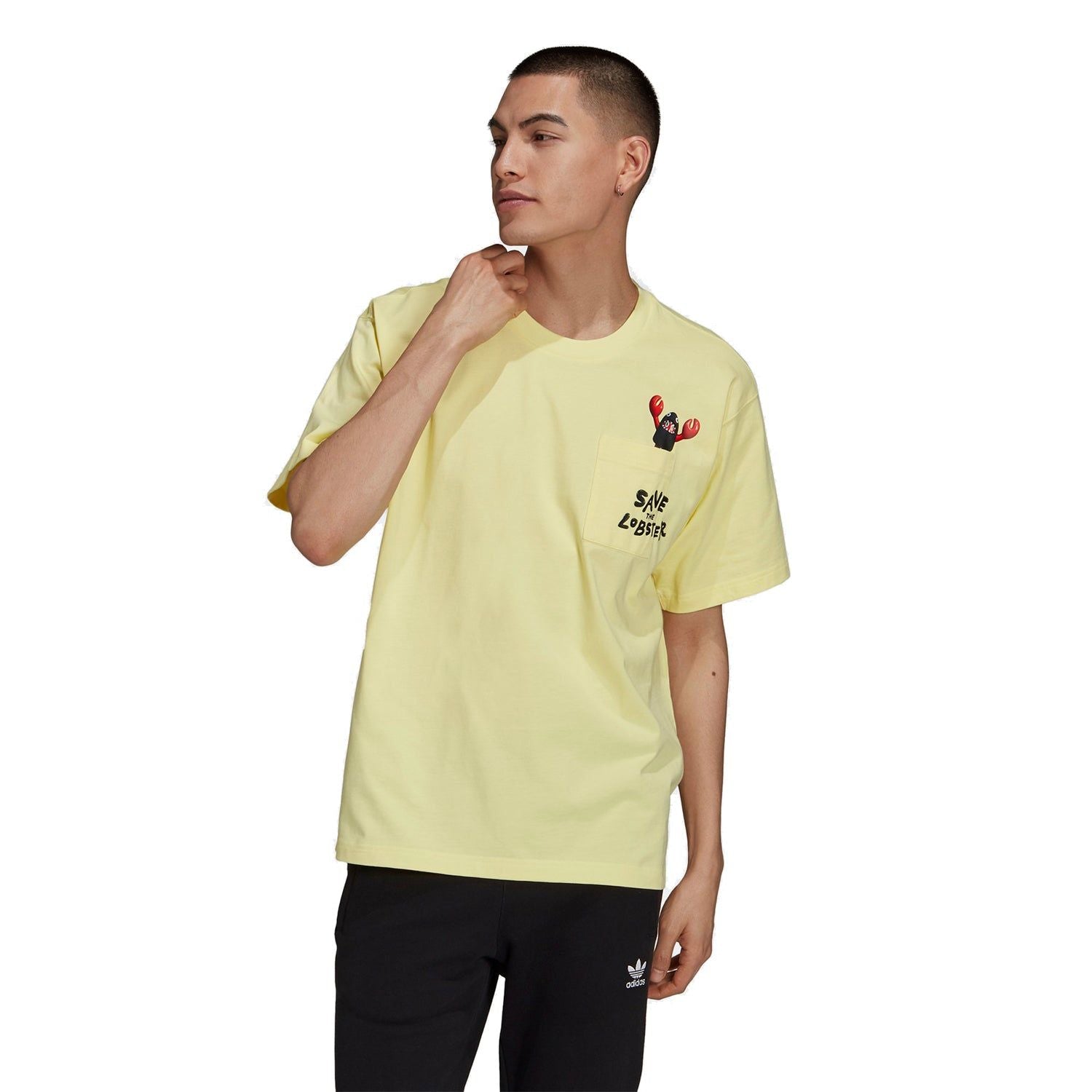 adidas Originals x Philip Colbert 'Save The Lobsters' T Shirt - Yellow - ViaductClothing - -