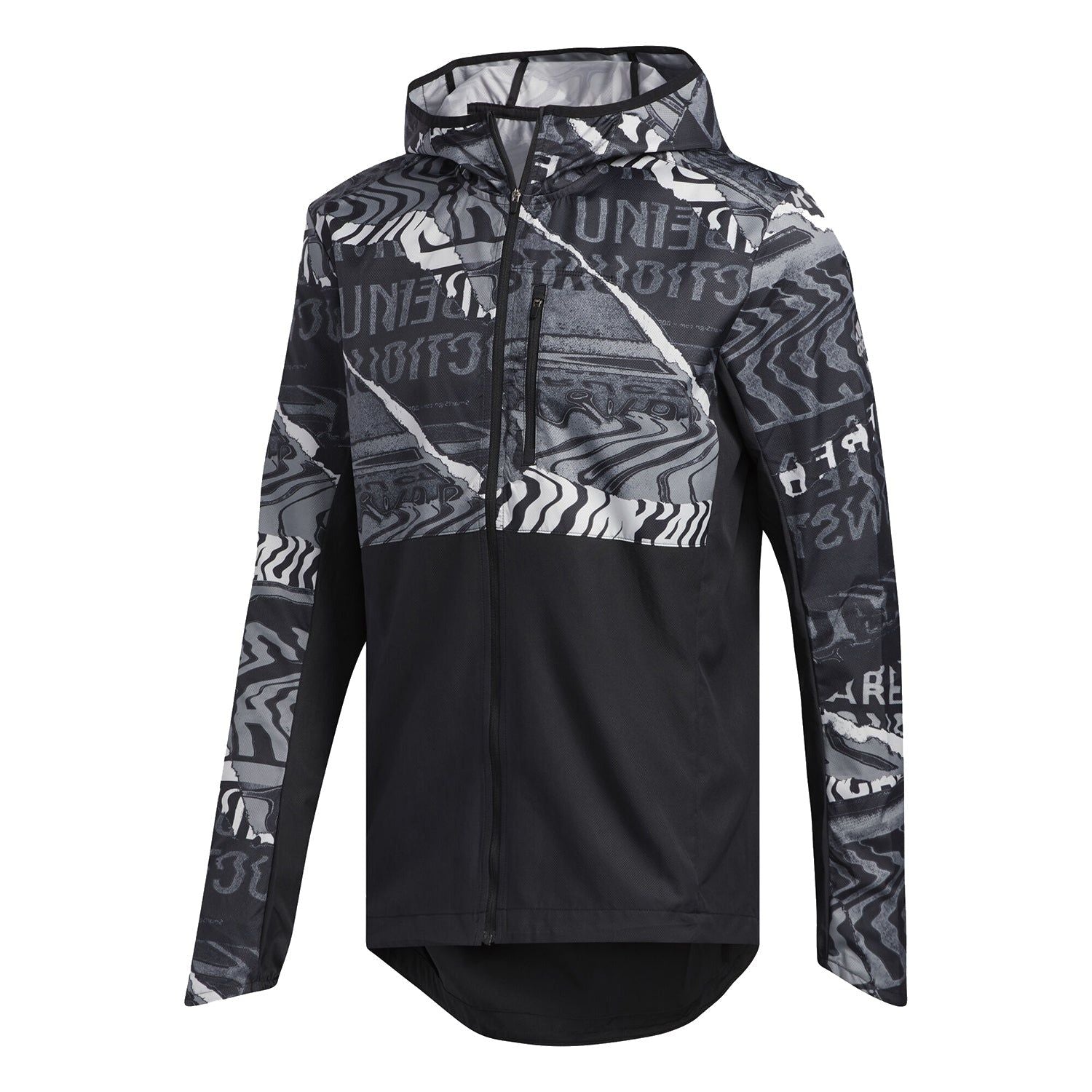 adidas Own The Run Graphic Jacket - Black - ViaductClothing - -