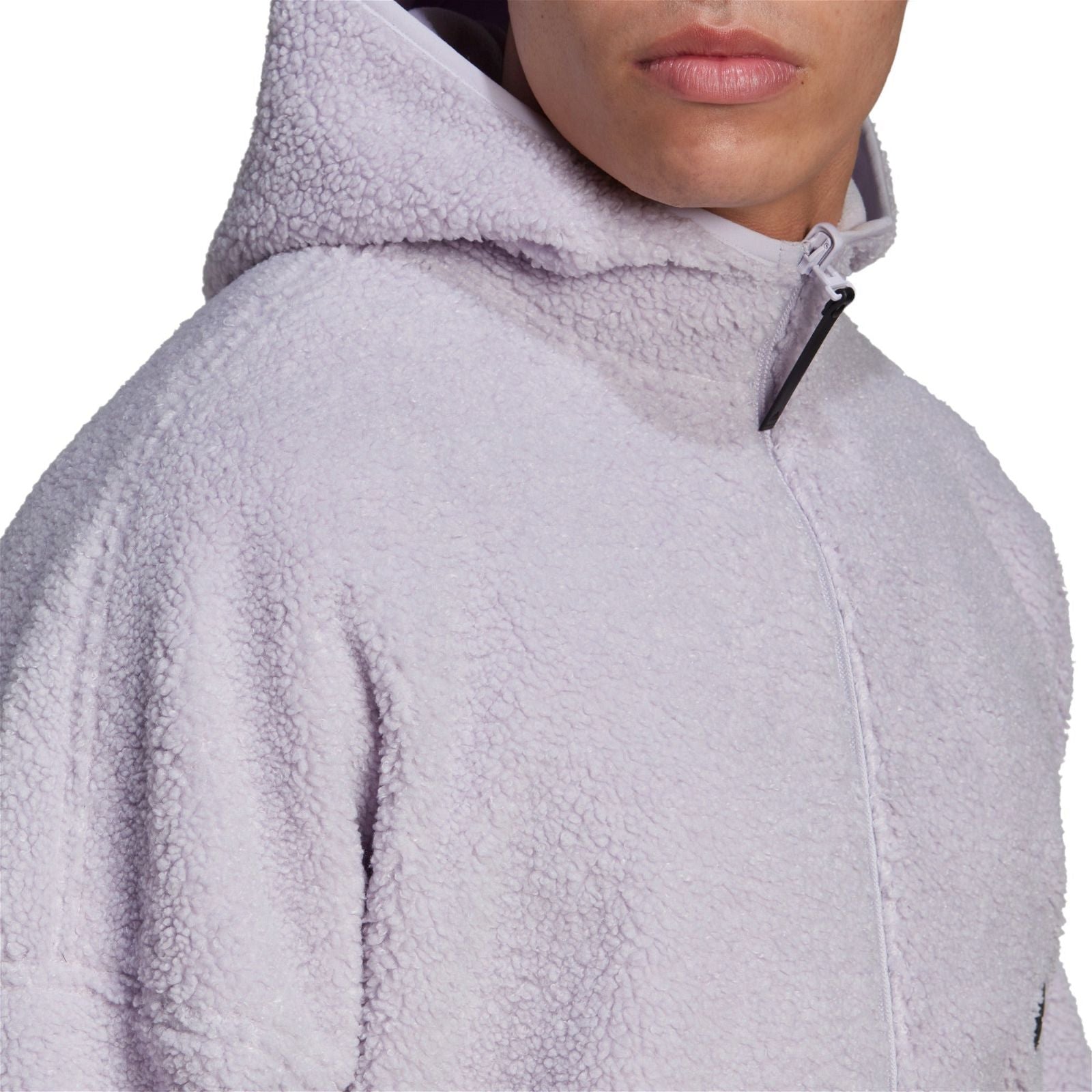 adidas Polar Fleece Full-Zip Sweatshirt Hoodie - Purple - ViaductClothing - -