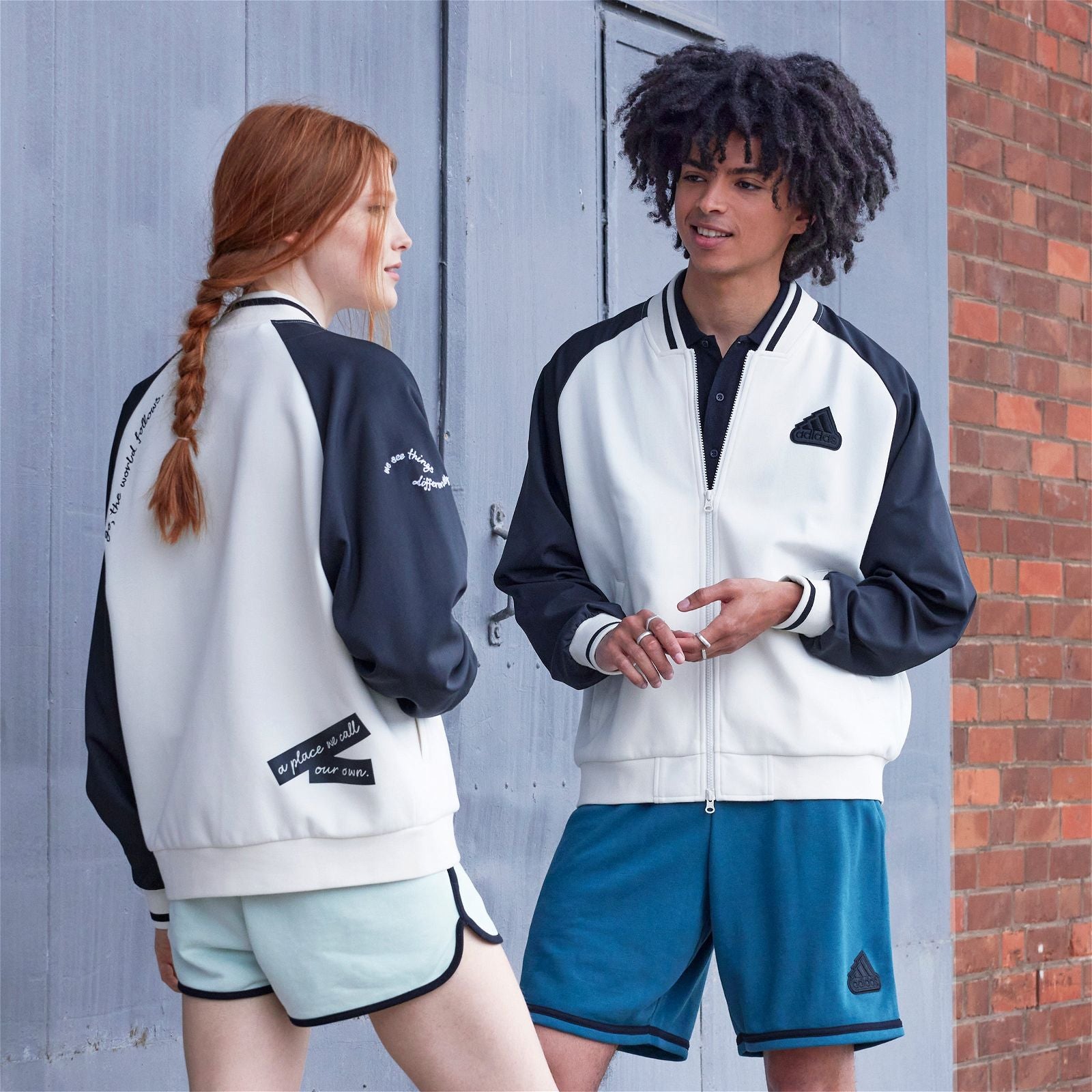 adidas Printed Bomber Jacket (Gender Neutral) - Chalk White - ViaductClothing - -