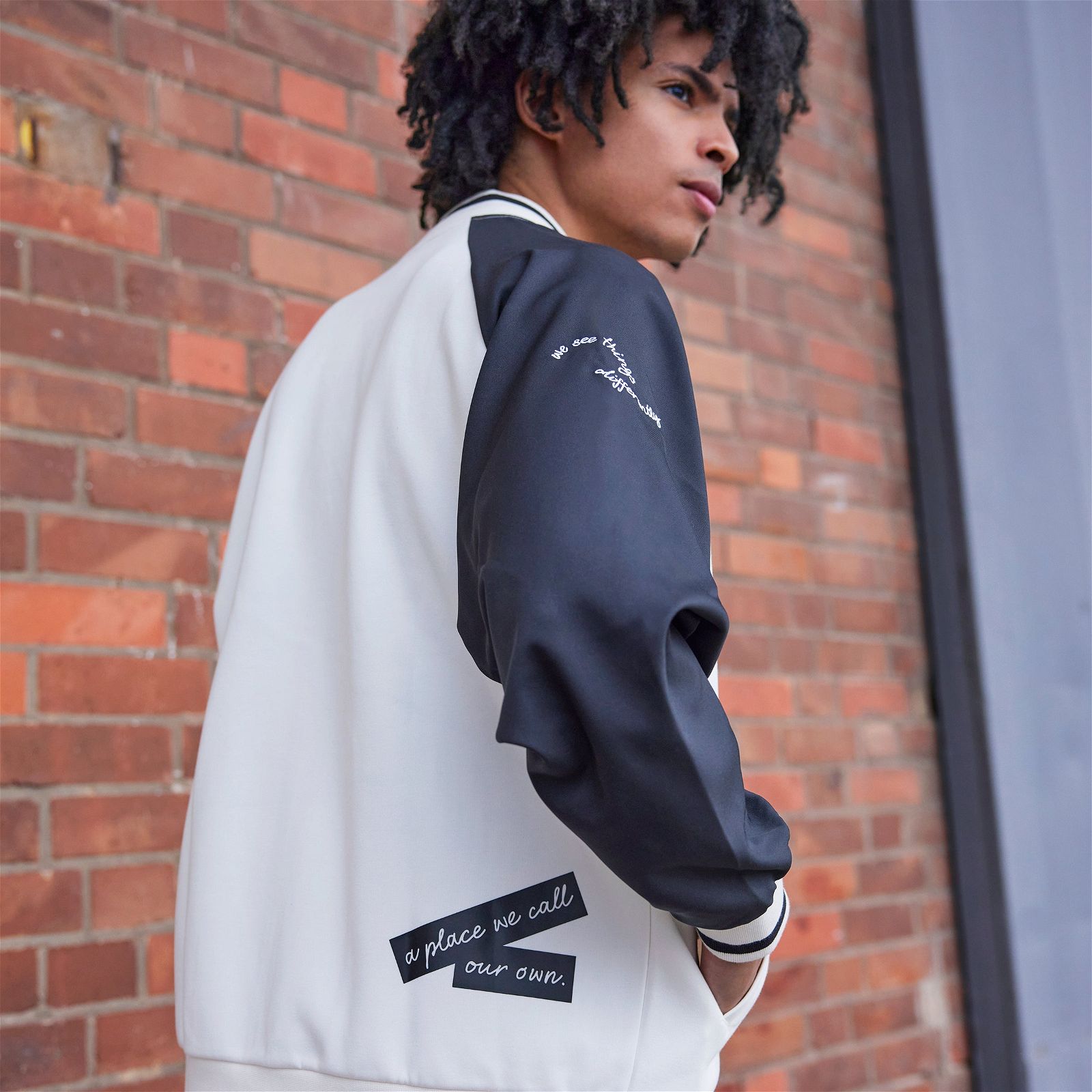 adidas Printed Bomber Jacket (Gender Neutral) - Chalk White - ViaductClothing - -