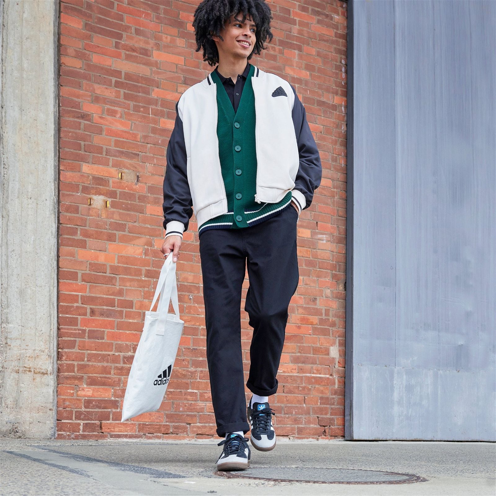 adidas Printed Bomber Jacket (Gender Neutral) - Chalk White - ViaductClothing - -