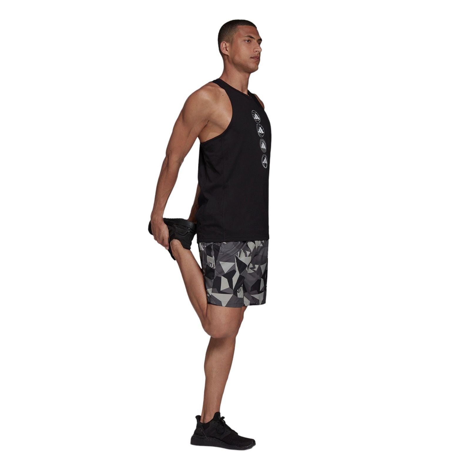 adidas Run Logo Tank Top - Black - ViaductClothing - -