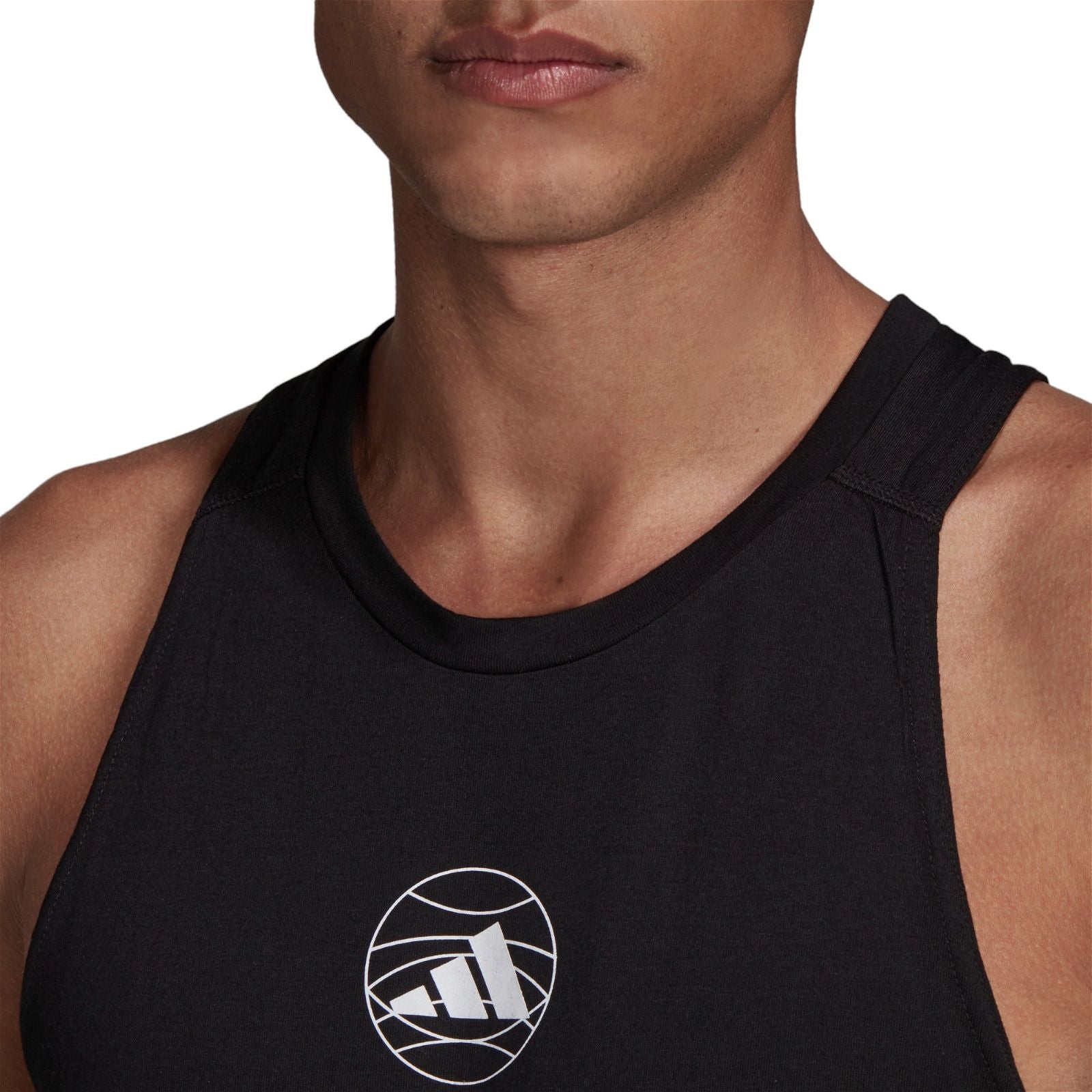 adidas Run Logo Tank Top - Black - ViaductClothing - -