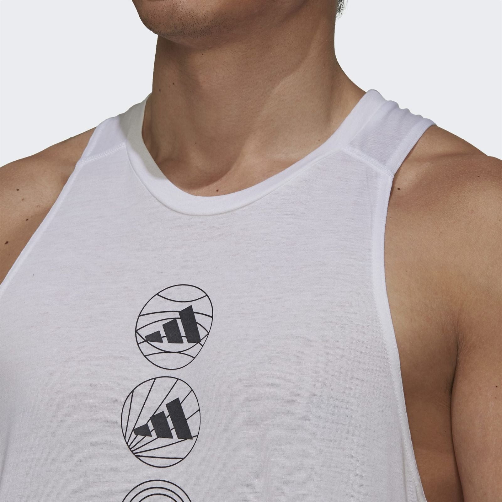 adidas Run Logo Tank Top - White - ViaductClothing - -