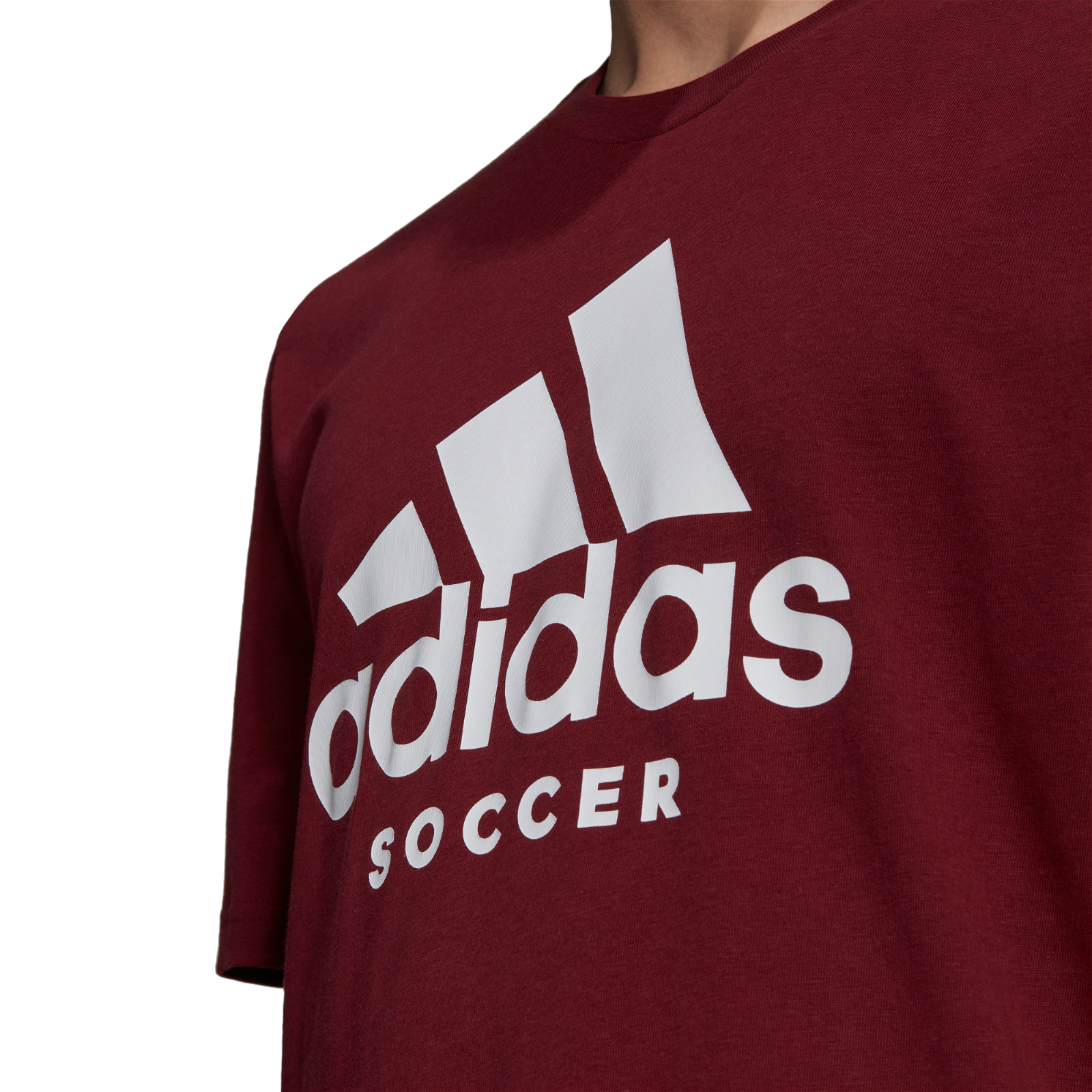 adidas Soccer Logo Crew Neck Tee - Shadow Red - ViaductClothing - -