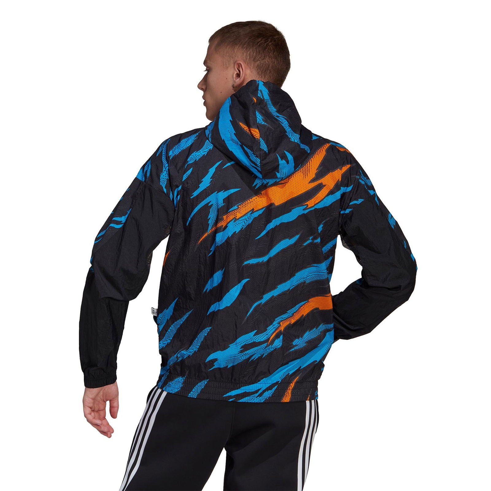 adidas TRVL Tiger Camo Windbreaker Mens - Black - ViaductClothing - -