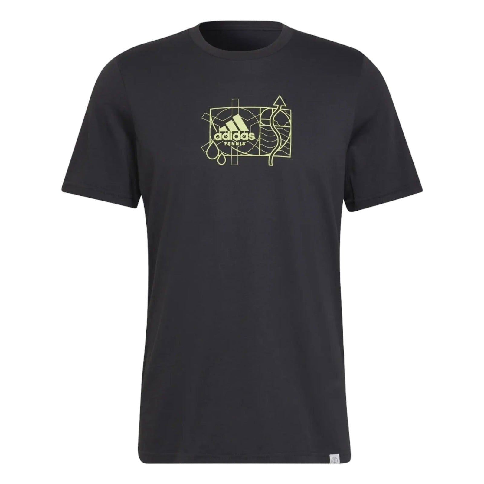 adidas Tennis Golden Cut Graphic T-Shirt - Black - ViaductClothing - -