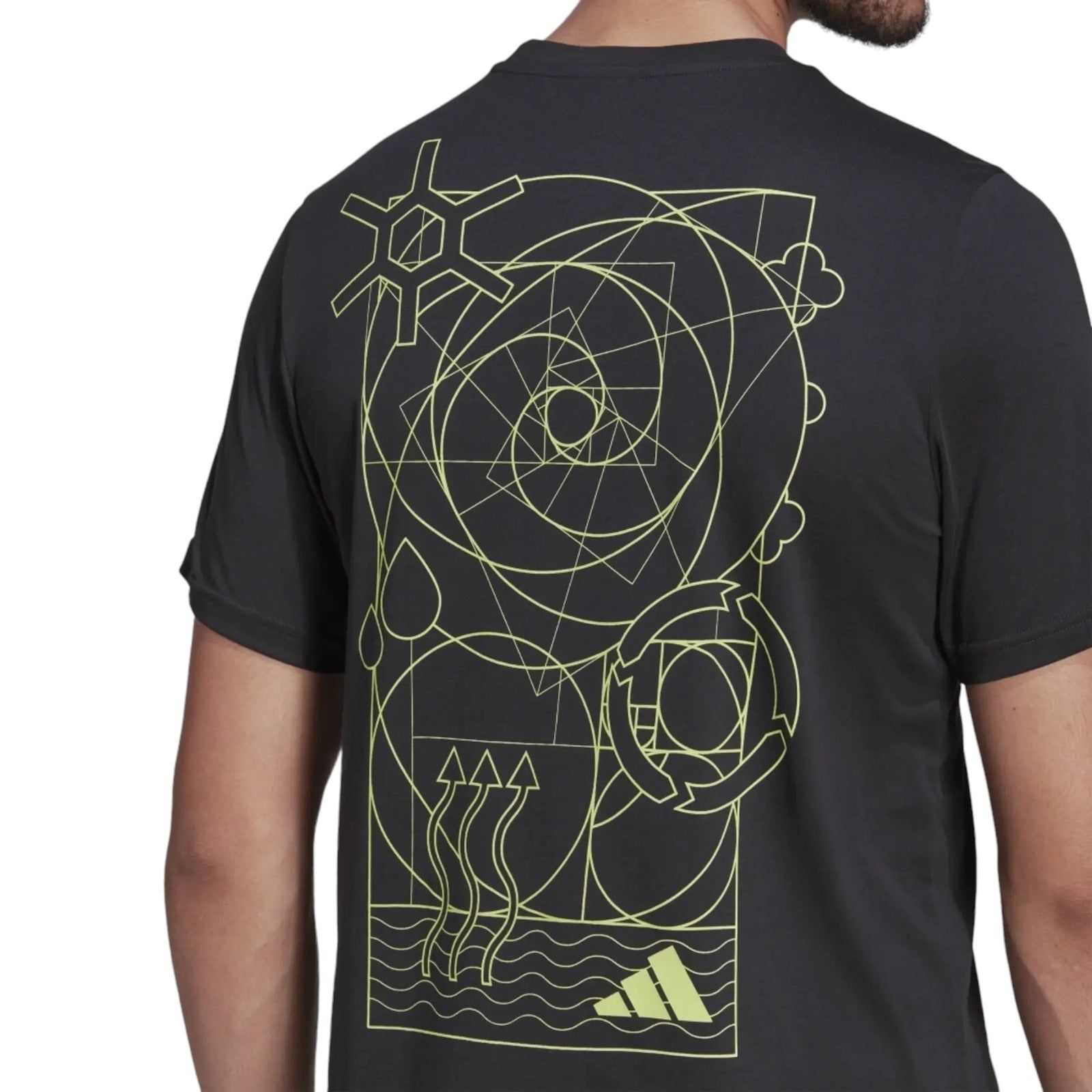 adidas Tennis Golden Cut Graphic T-Shirt - Black - ViaductClothing - -