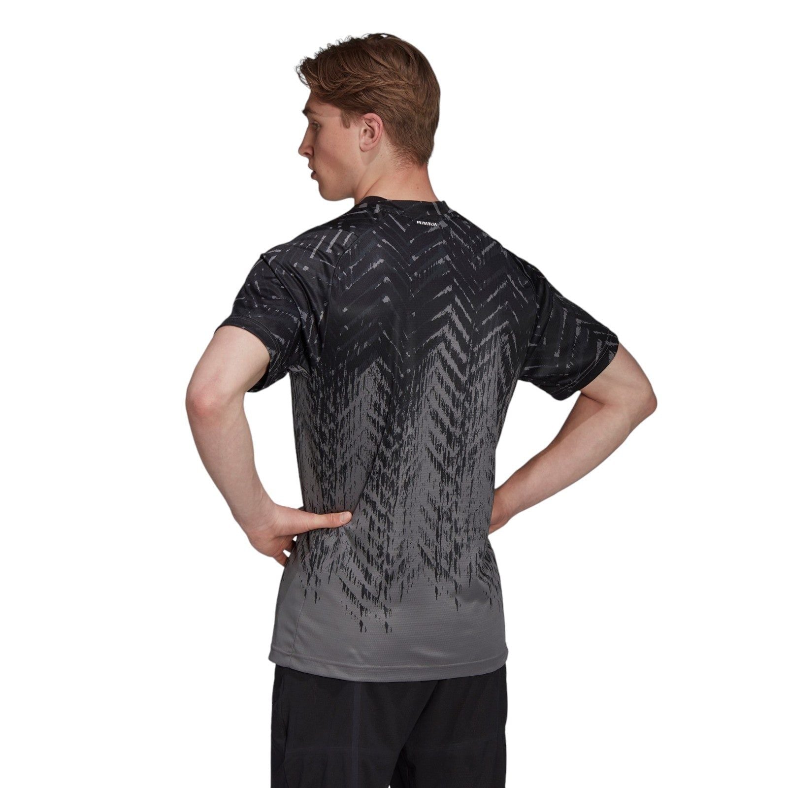 adidas Tennis Primeblue Freelift Printed Tee - Grey - ViaductClothing - -