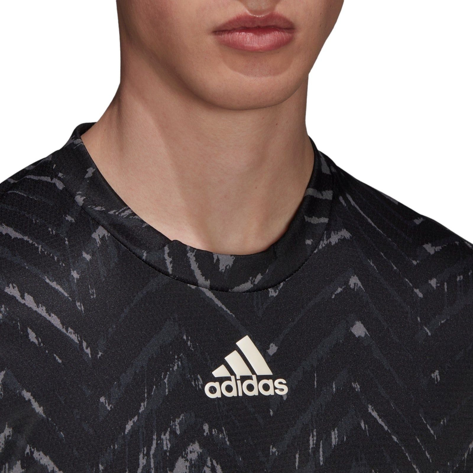 adidas Tennis Primeblue Freelift Printed Tee - Grey - ViaductClothing - -