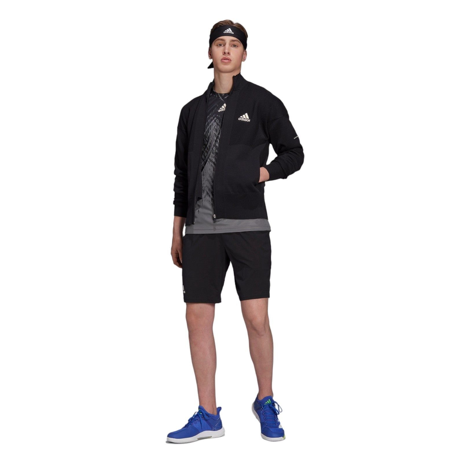 adidas Tennis Primeblue Freelift Printed Tee - Grey - ViaductClothing - -