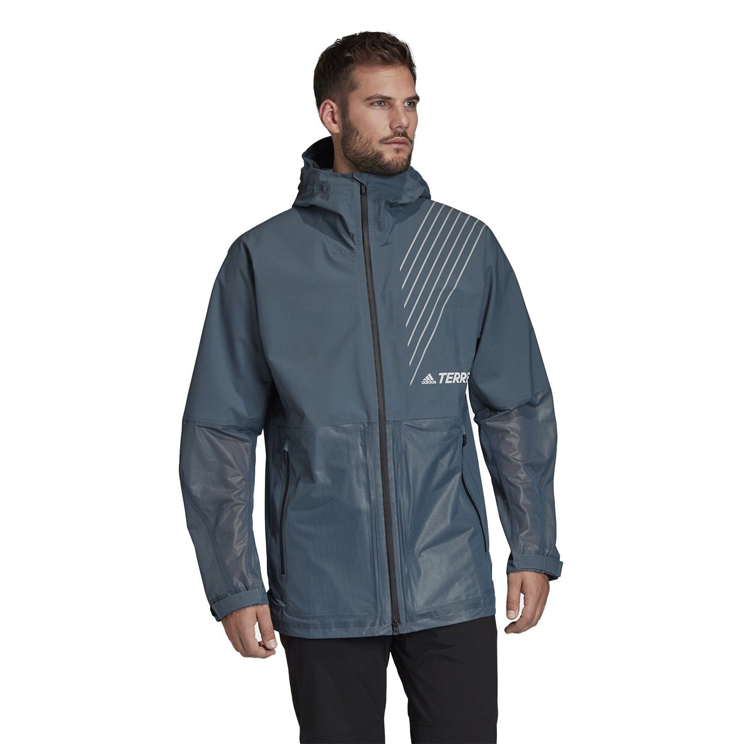 adidas Terrex 3-Layer Zupahike Rain Jacket - Blue - ViaductClothing - -