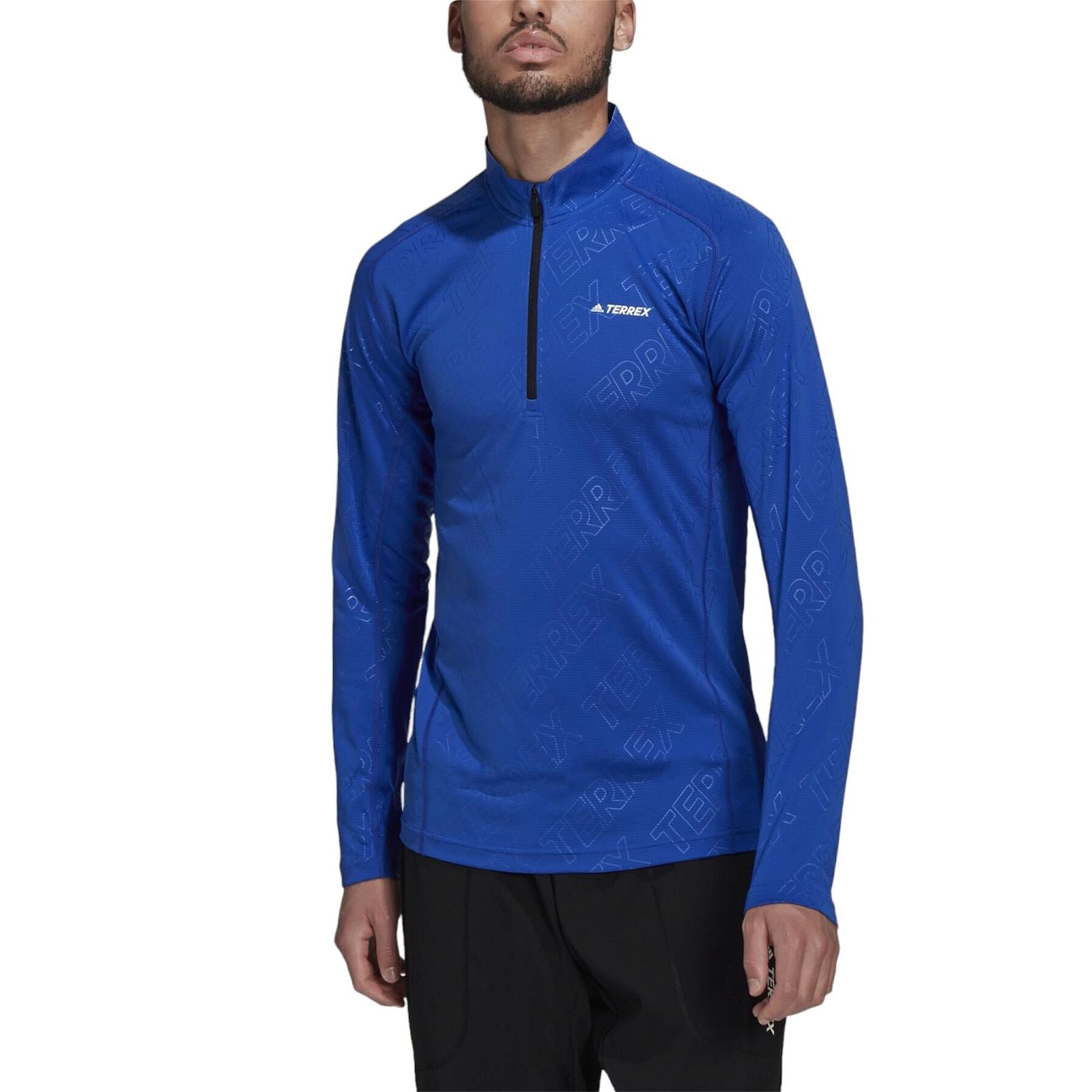 adidas Terrex Tracerocker Half-Zip Long-Sleeve Top - Blue - ViaductClothing - -